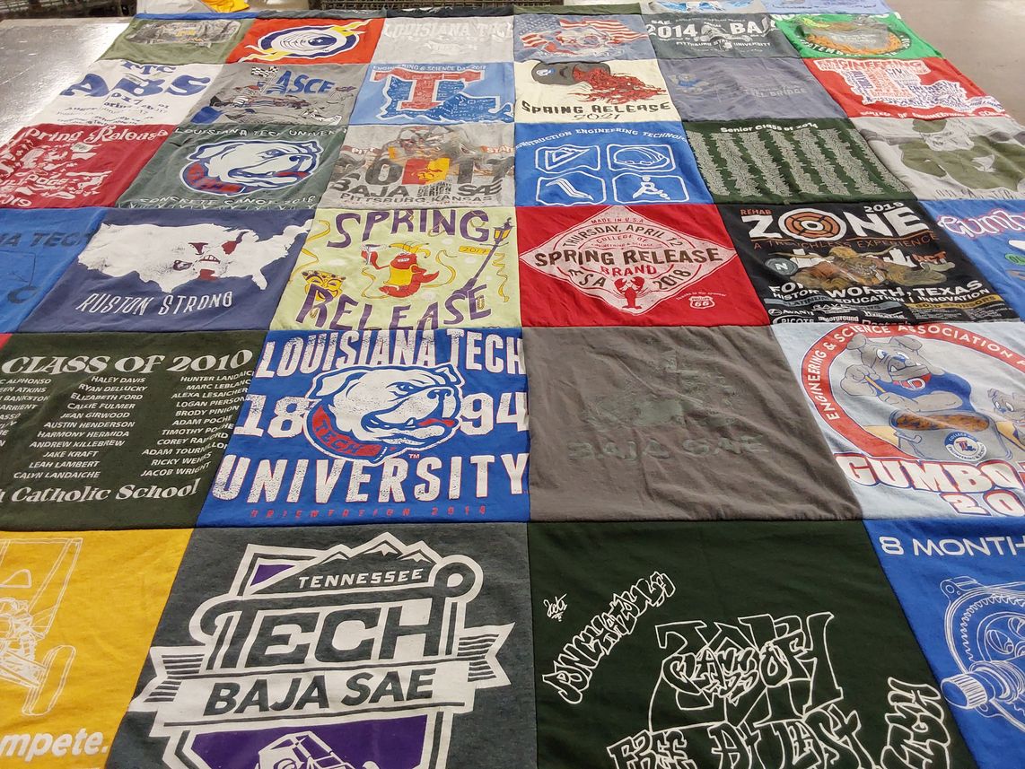 T-shirt quilt from louisiana tech university, tennessee tech university by Shane from LA