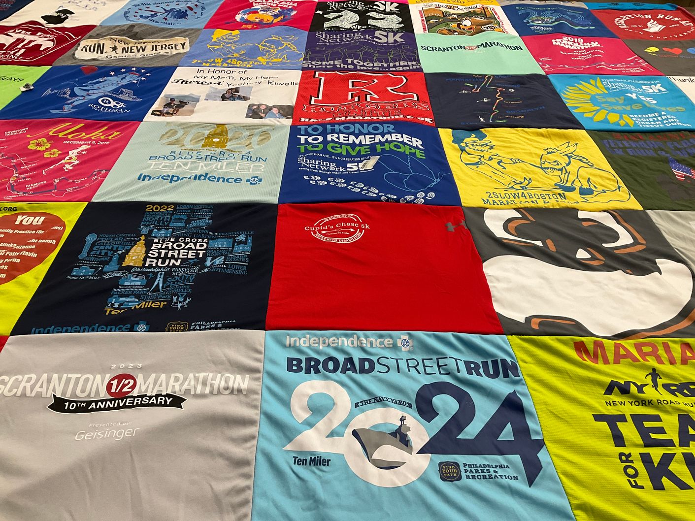 T-shirt quilt featuring ,  by Maria from NJ