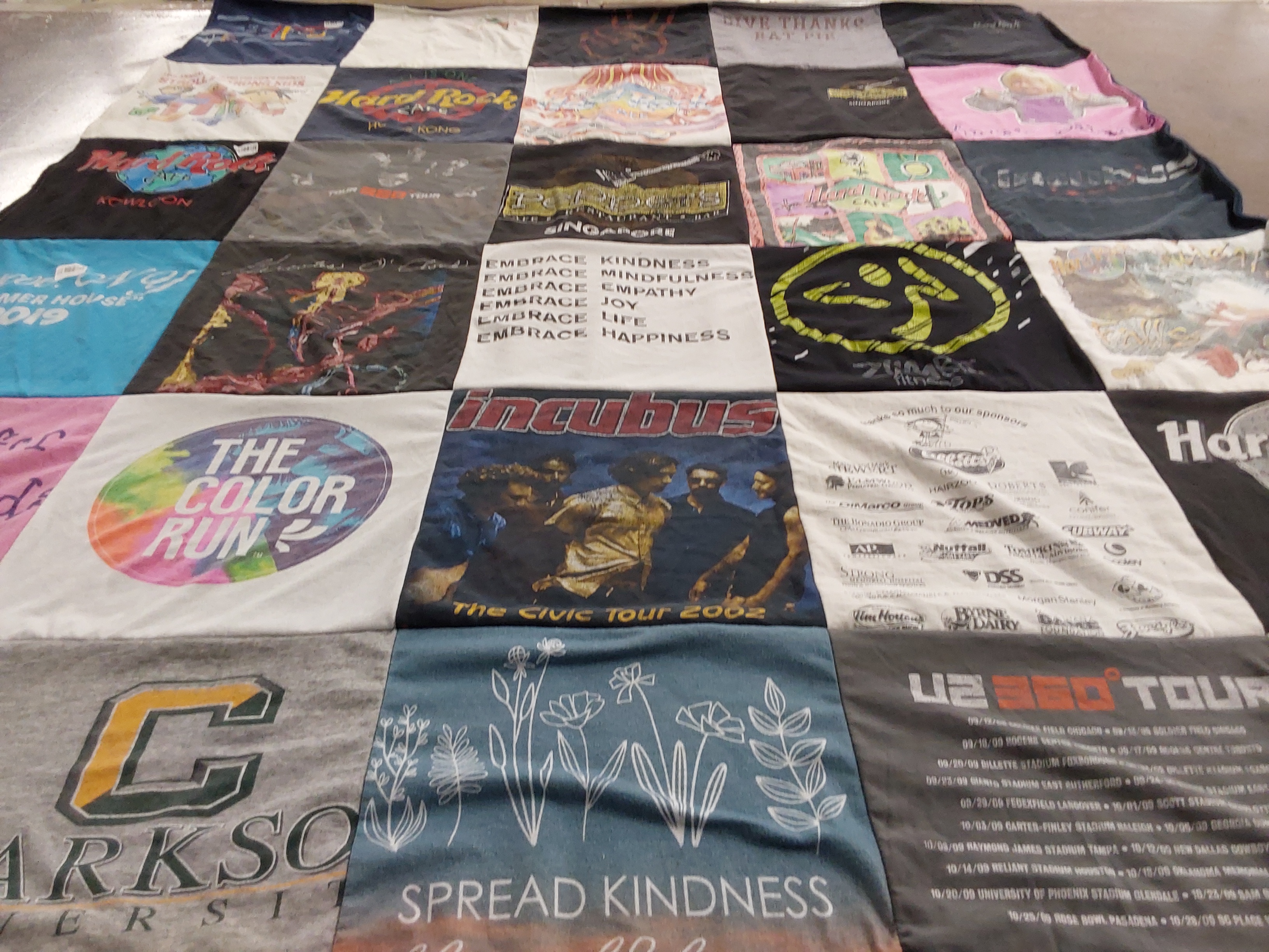 T-shirt quilt from clarkson university by Rebekah from NY