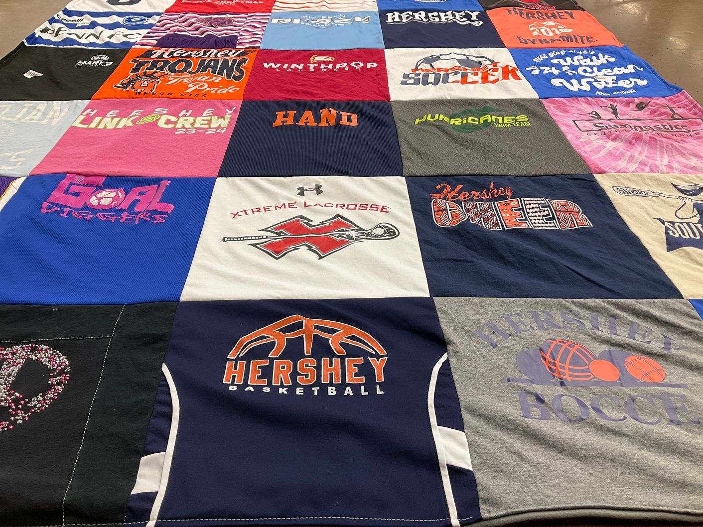 T-shirt quilt from hershey high school by Doreen from PA