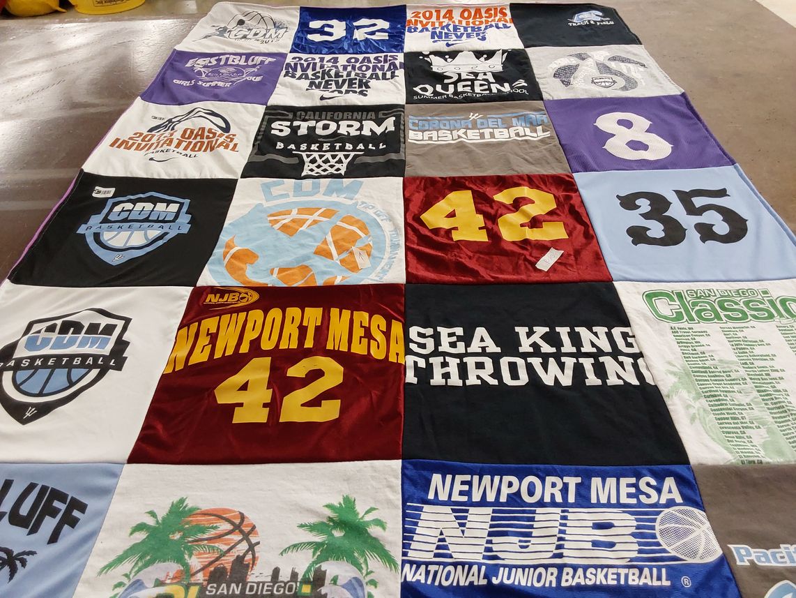 T-shirt quilt featuring cdm basketball by Marge from CA