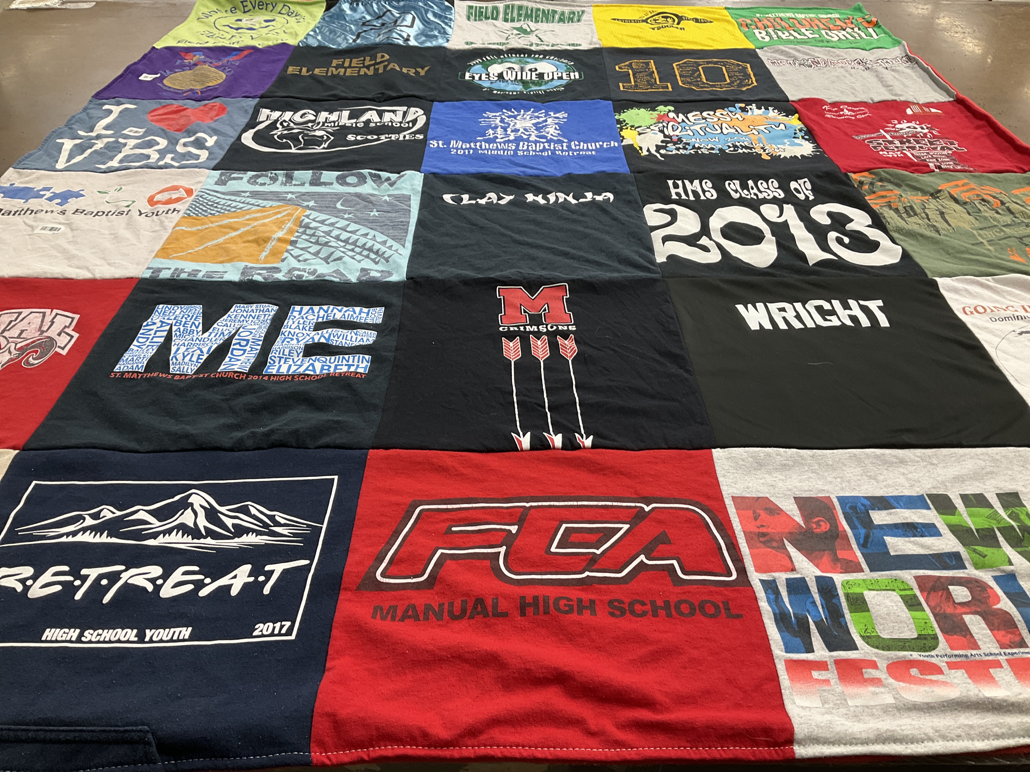 T-shirt quilt from manual high school by Callie from MS