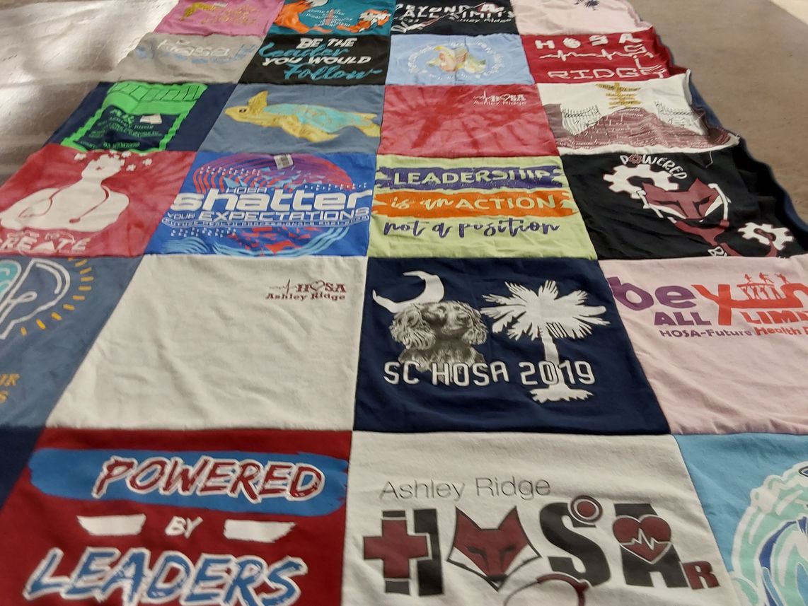 T-shirt quilt from ashley ridge high school by Hanna from SC