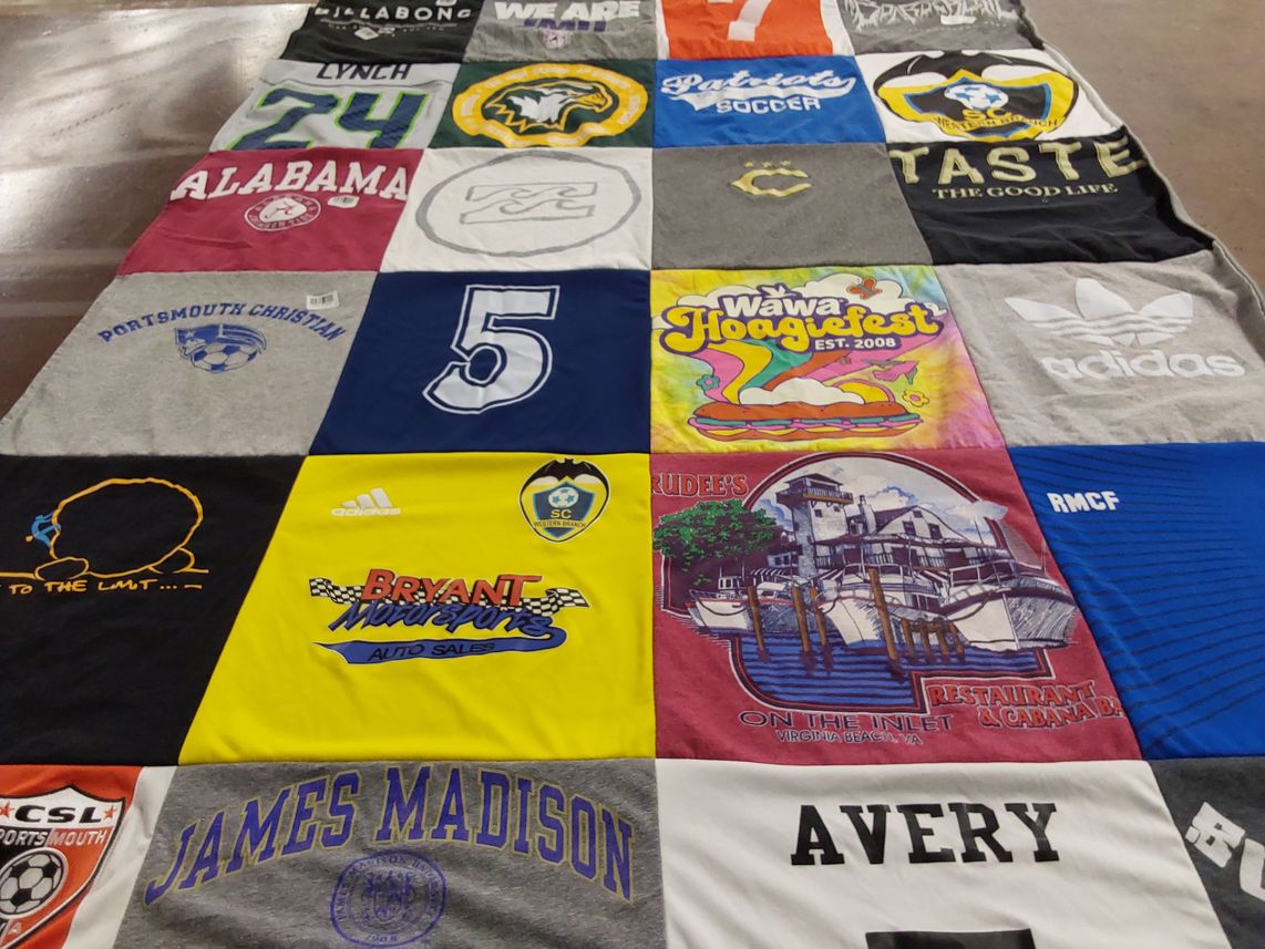 T-shirt quilt featuring portsmouth christian soccer by Dawn from VA