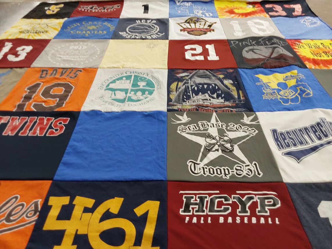 T-shirt quilt featuring hcy baseball by Lara from NC