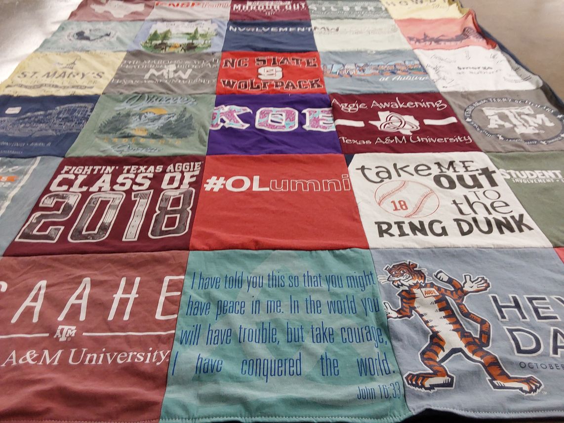 T-shirt quilt from texas a&m university, st. mary's university by Hannah from TX