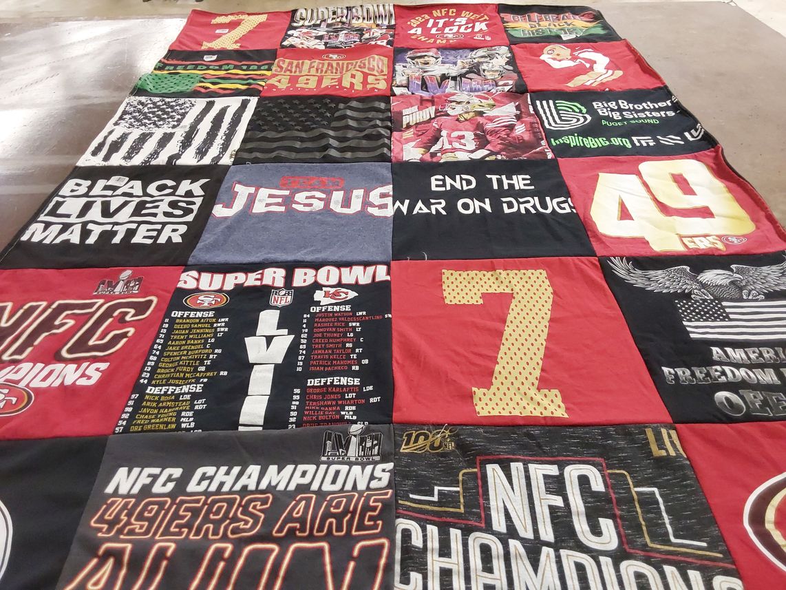 T-shirt quilt featuring san francisco 49ers by Charles from WA