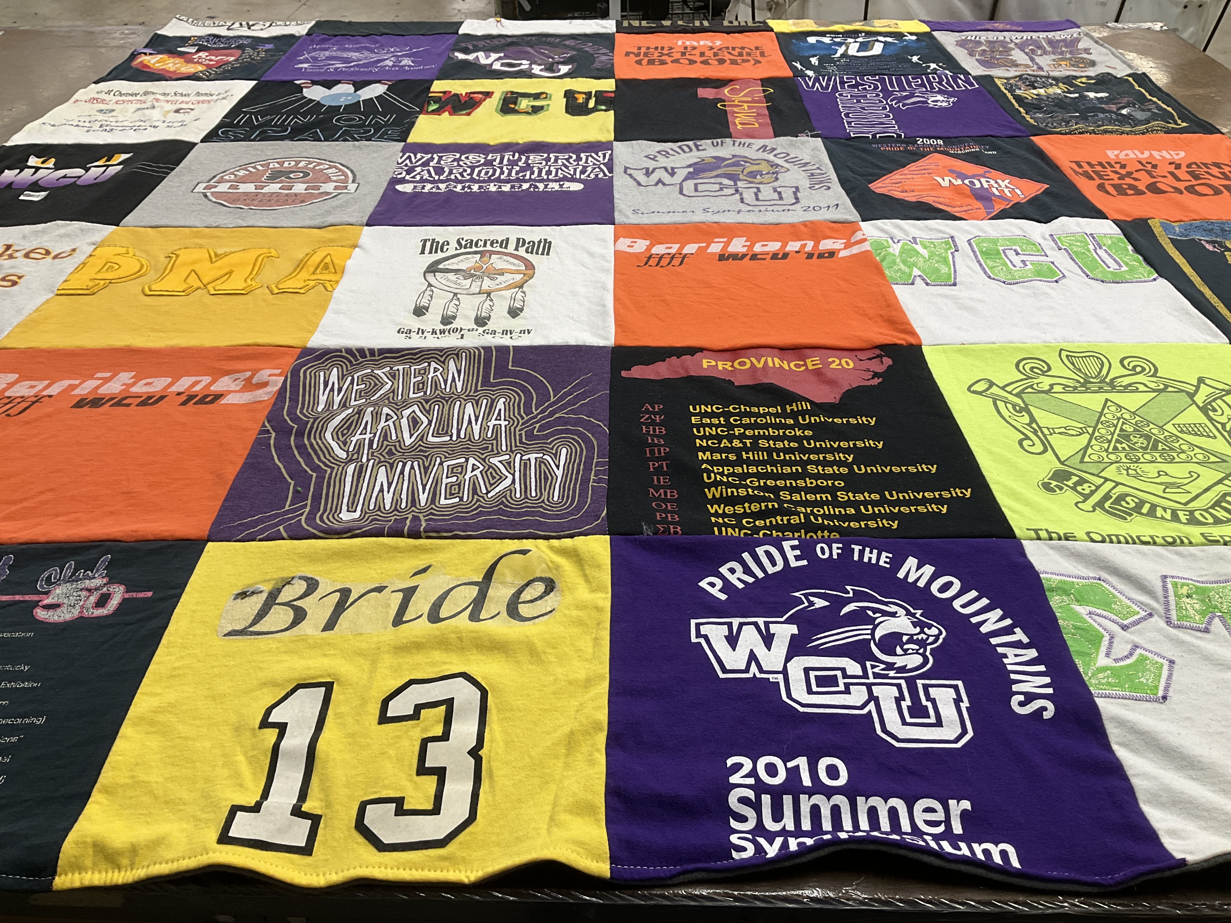T-shirt quilt from western carolina university by LB from NC