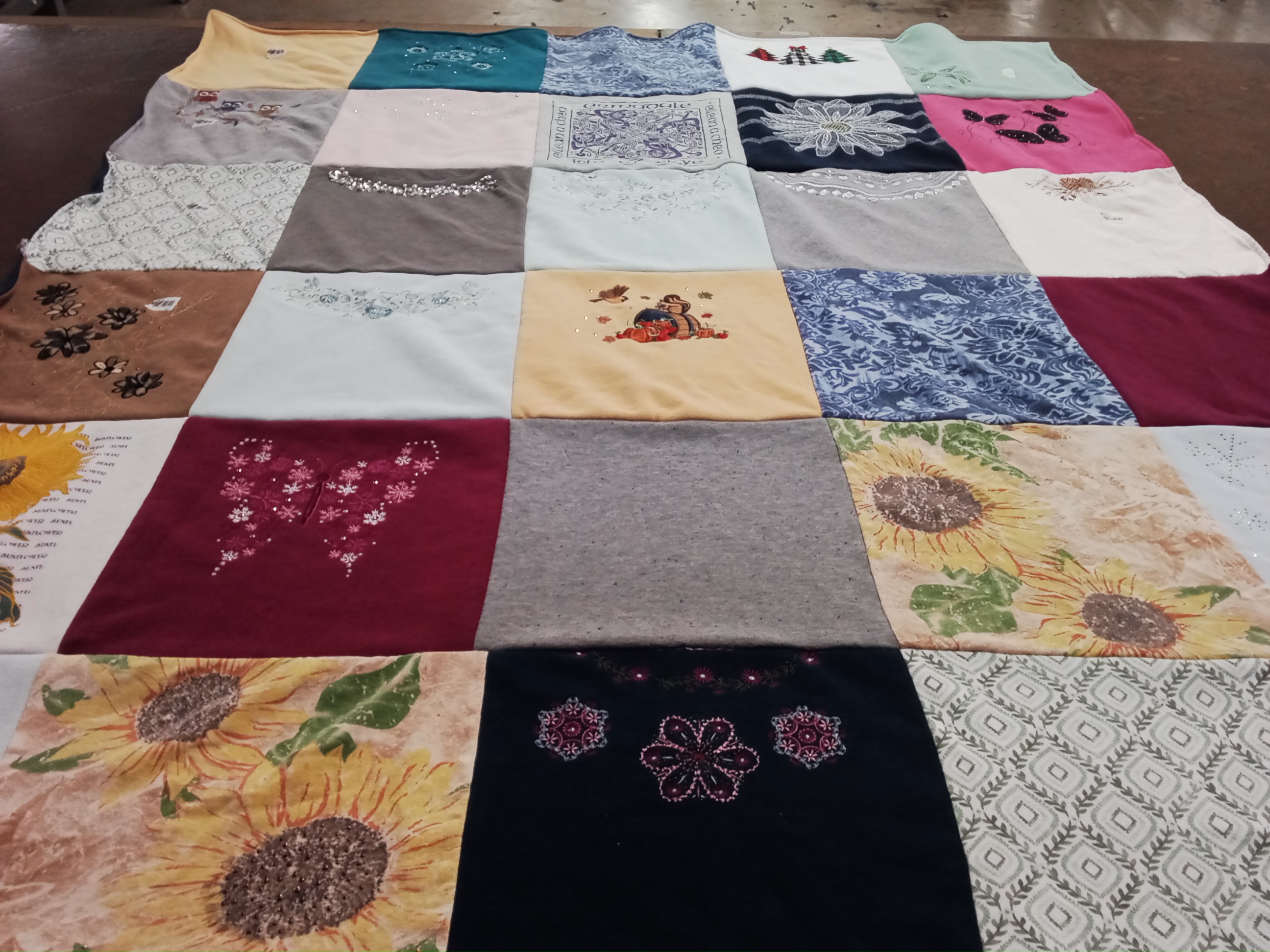 T-shirt quilt with sewing, crafting themes by Patricia from PA