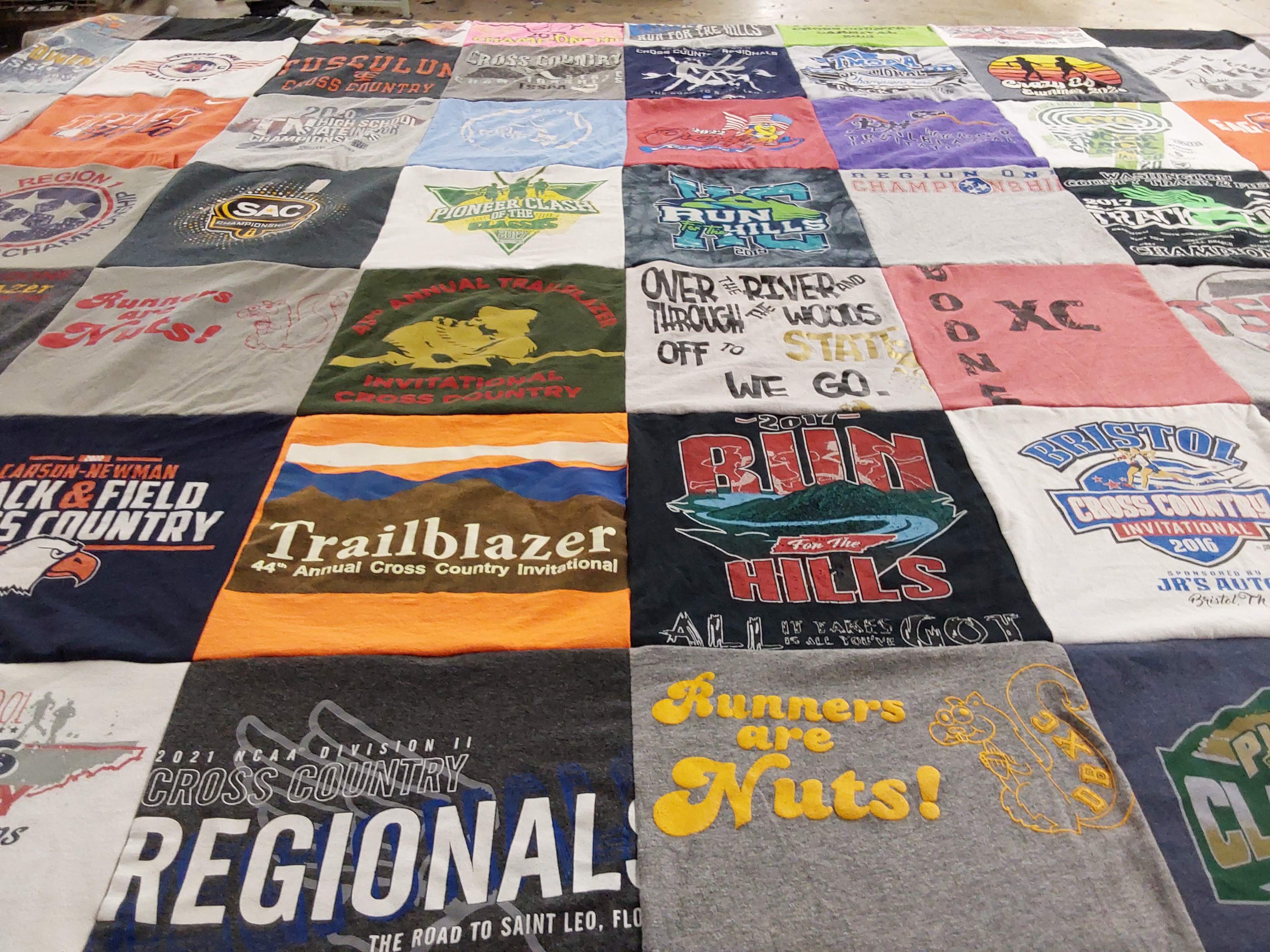T-shirt quilt featuring bristol cross country by Nicole from TN