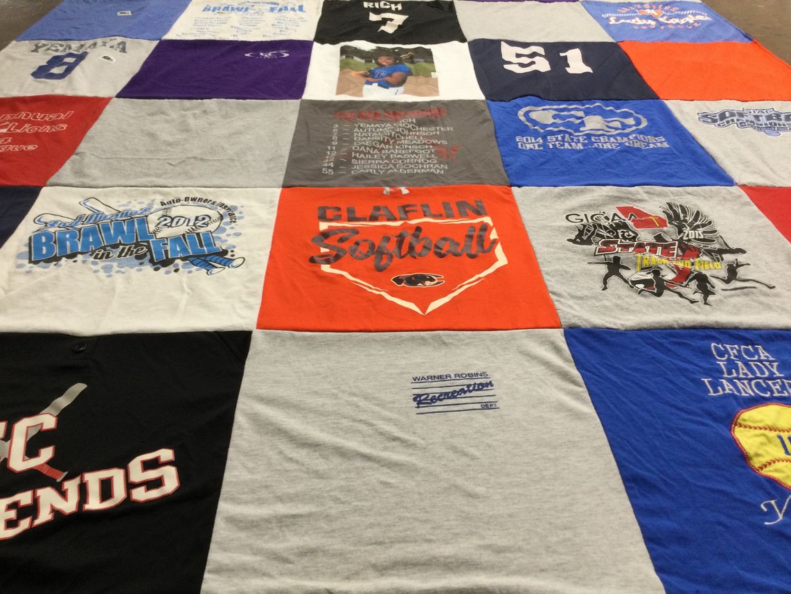 T-shirt quilt featuring lady lancers by Tiffany from GA