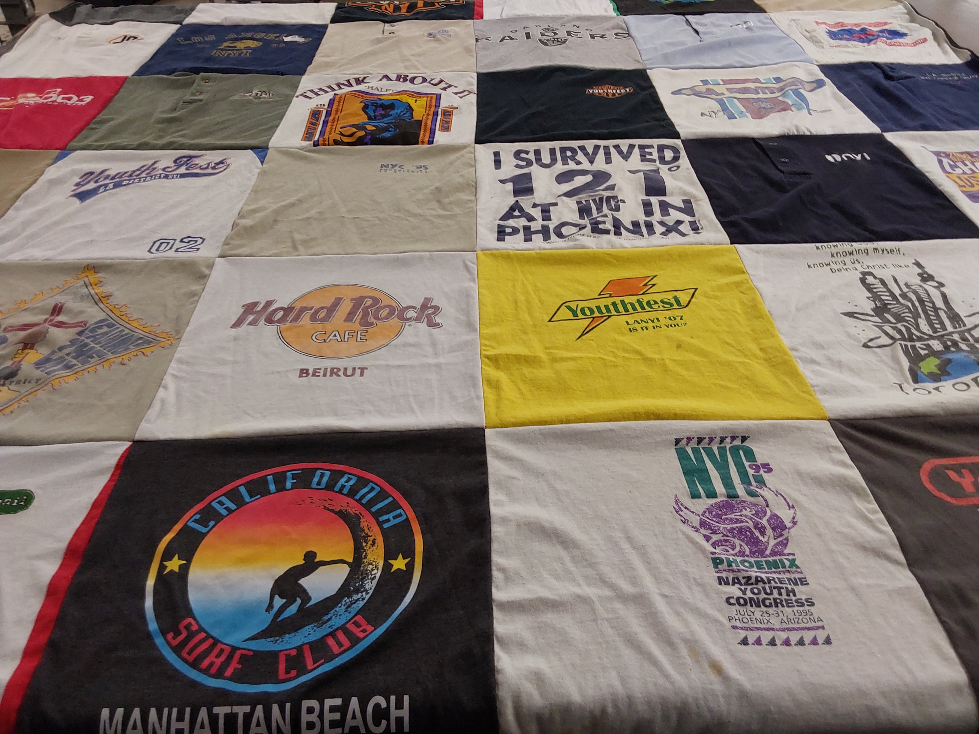 T-shirt quilt with music, youth programs themes by Nora from CA
