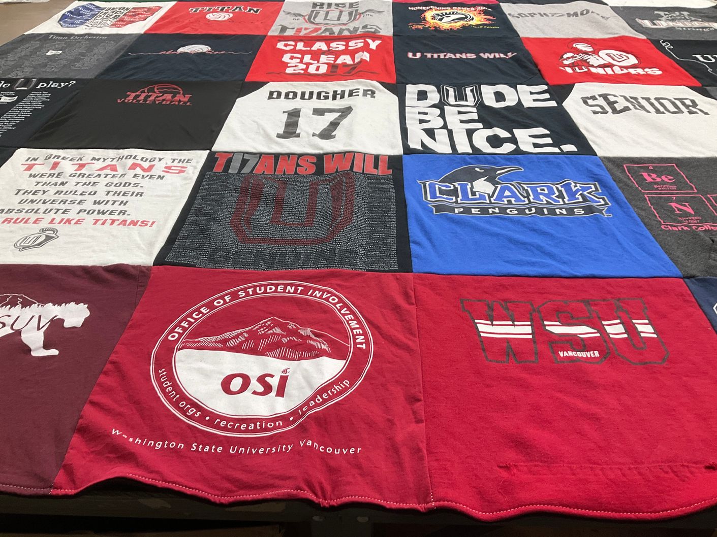 T-shirt quilt featuring u titans by Cori from WA