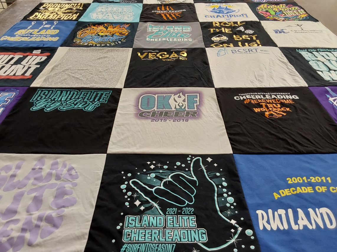 T-shirt quilt from thompson rivers university by Jennifer from BC