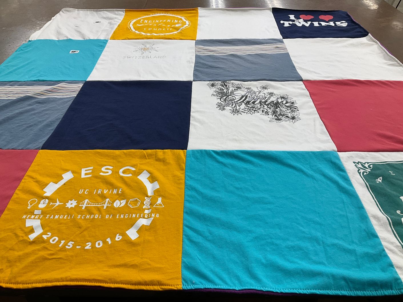 T-shirt quilt from university of california irvine by Danielle from CA