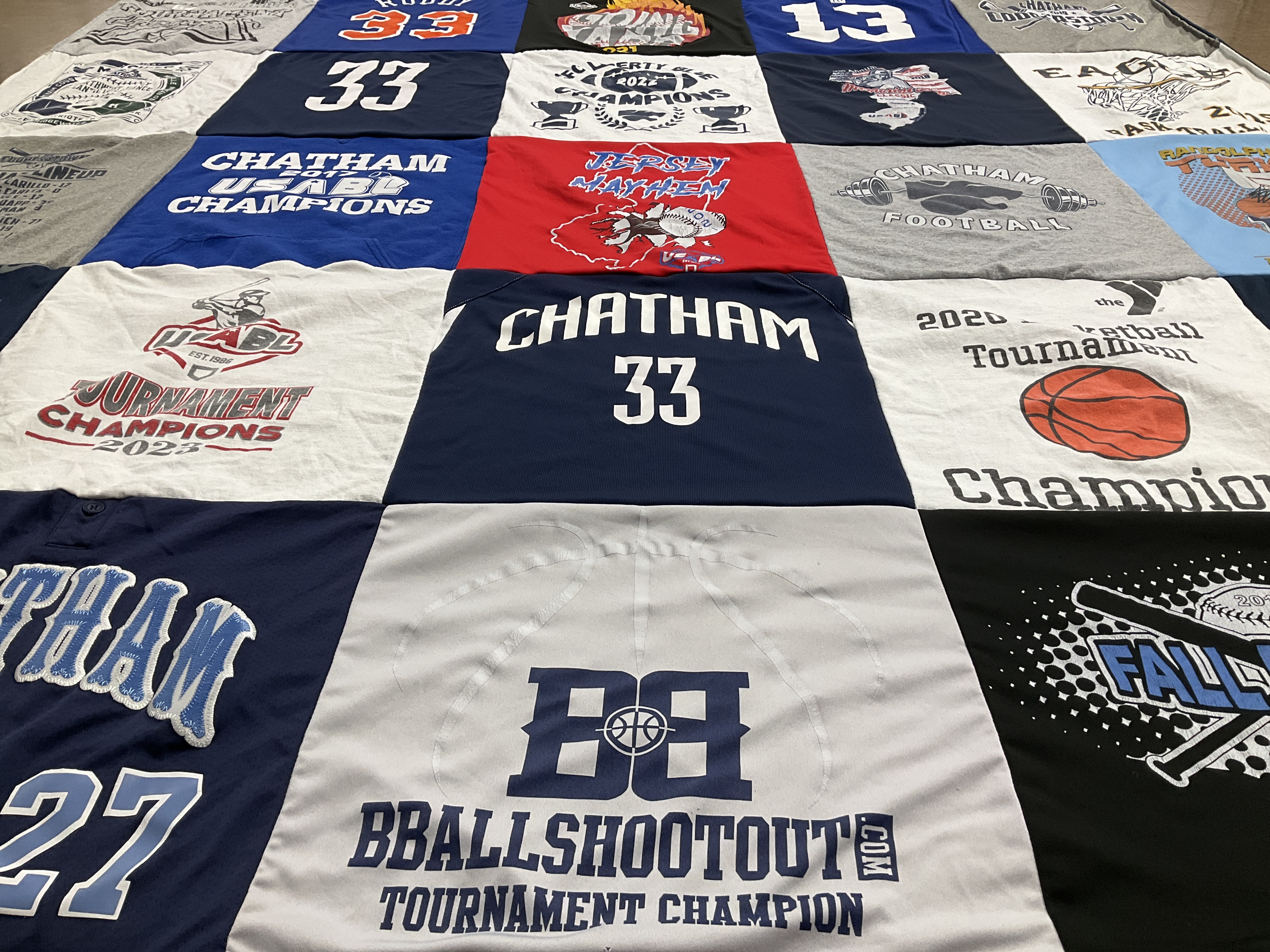 T-shirt quilt featuring chatham football by Lisa from NJ