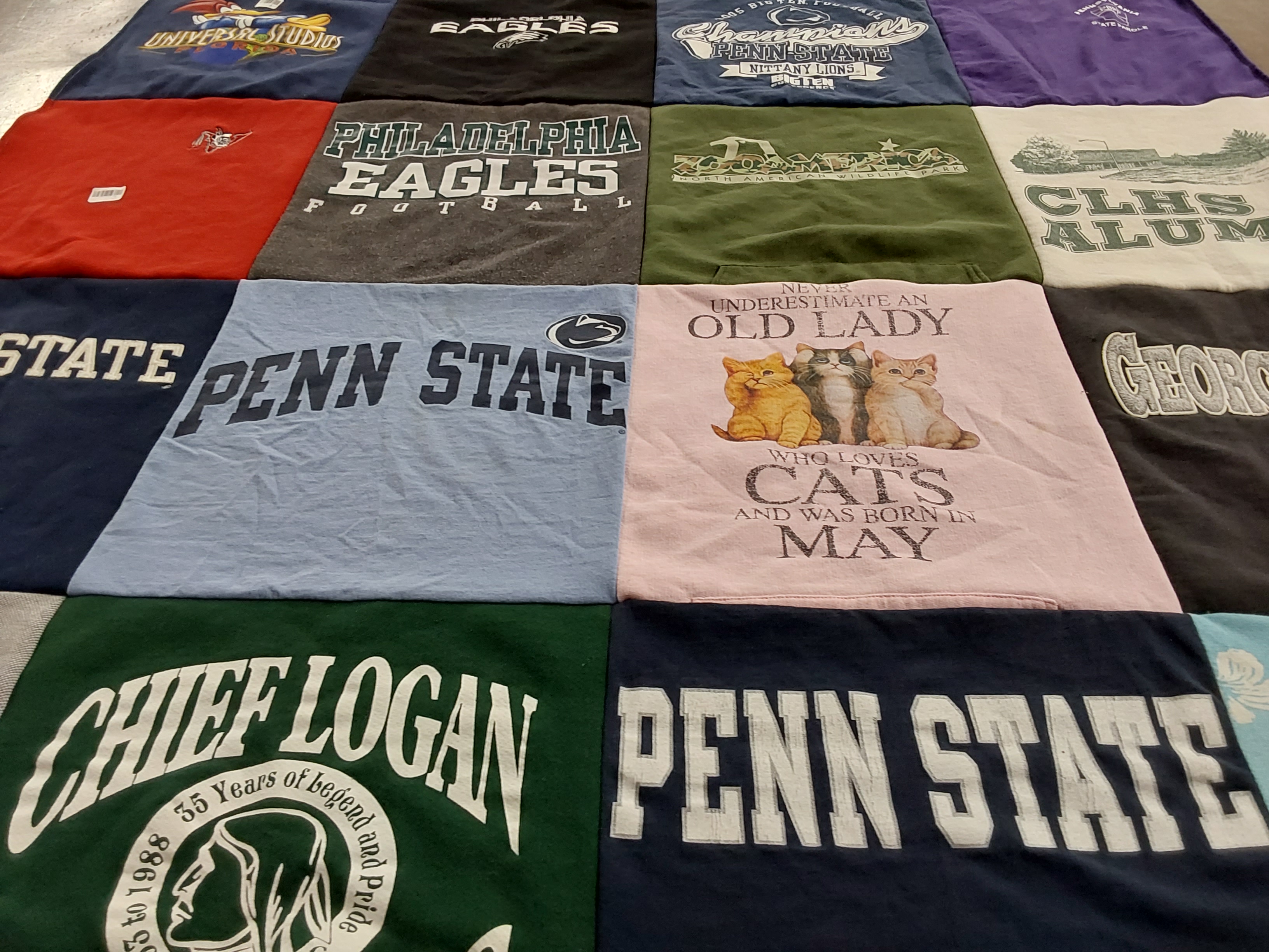 T-shirt quilt featuring penn state university by Angela from PA