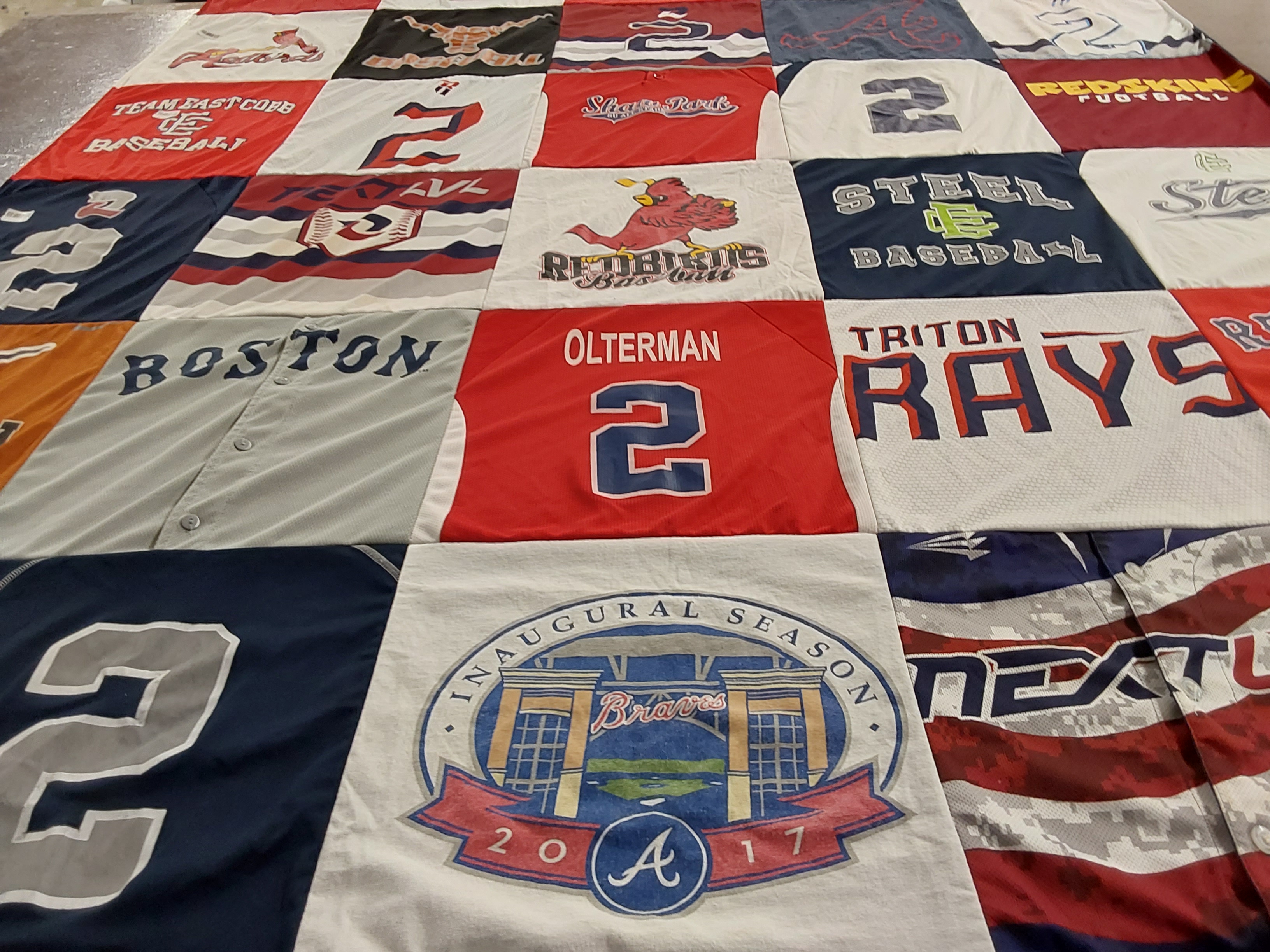 T-shirt quilt featuring triton rays, atlanta braves by Kristi from GA