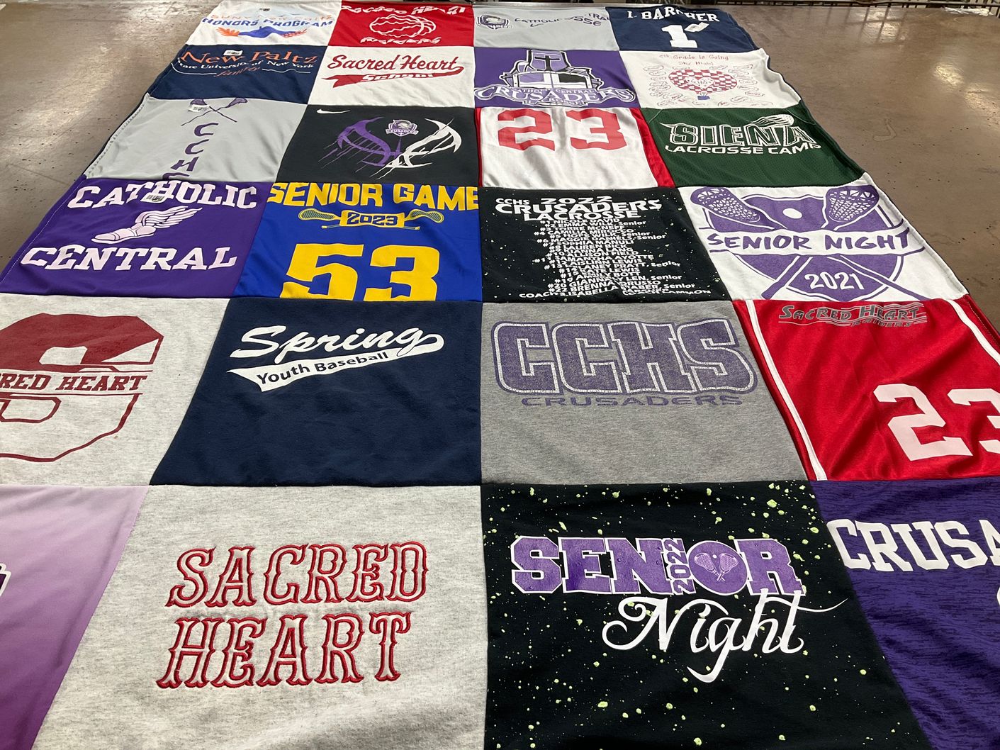 T-shirt quilt featuring ccchs crusaders by Jeannine from NY