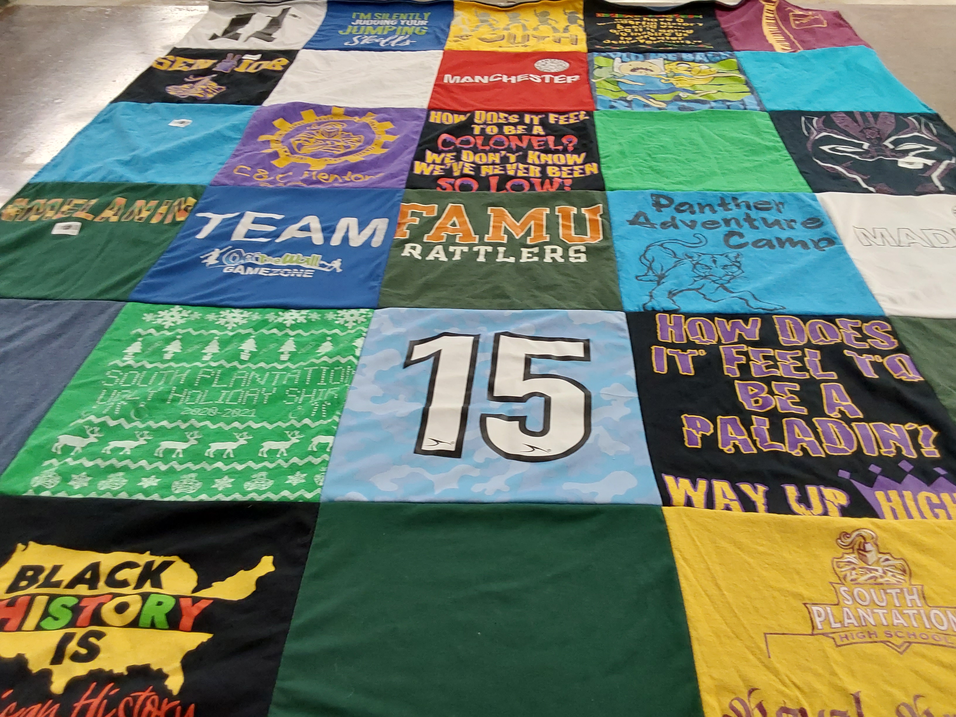 T-shirt quilt from south plantation high school by Elita from FL