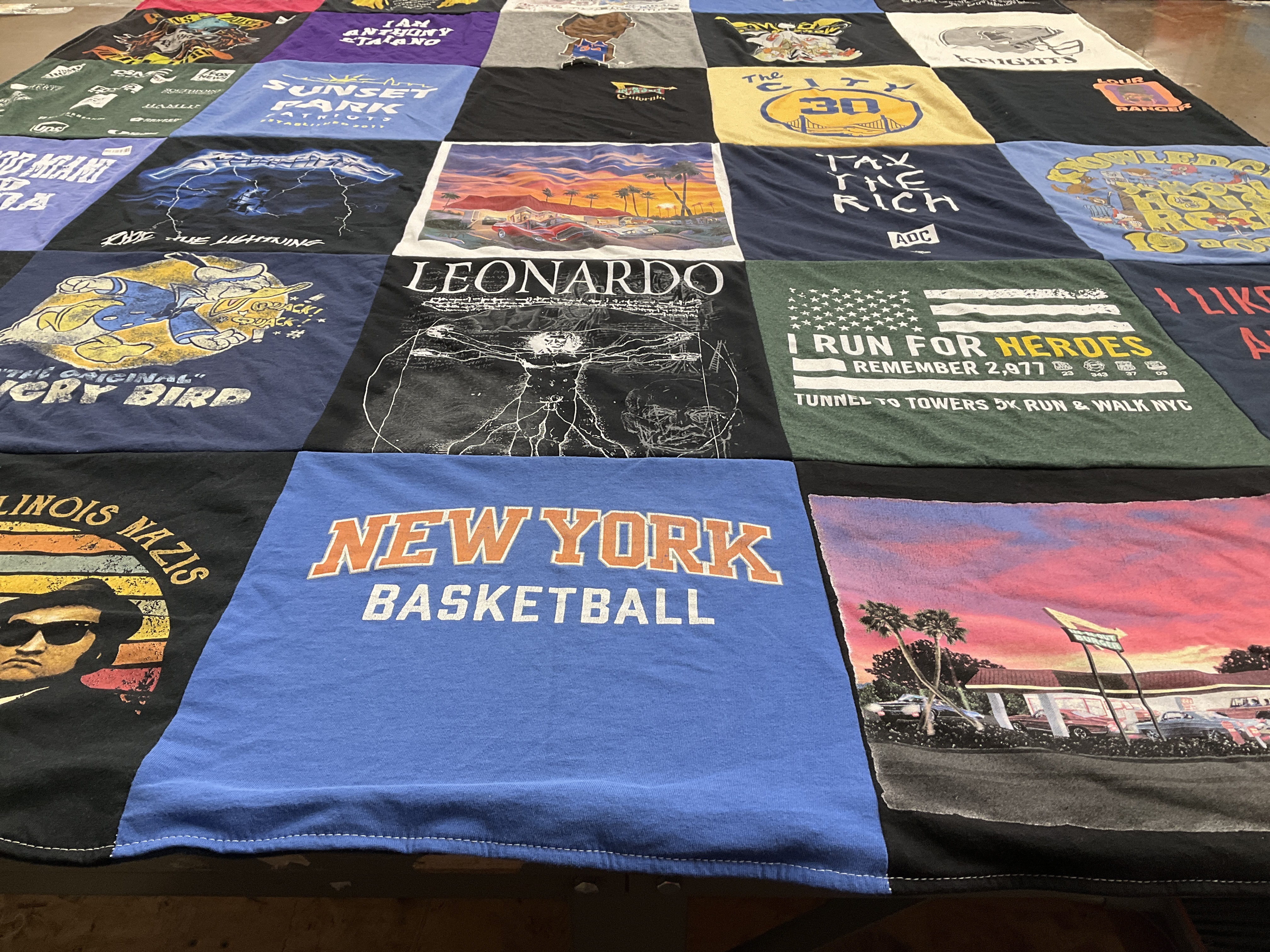 T-shirt quilt featuring new york basketball by Ellen from NY