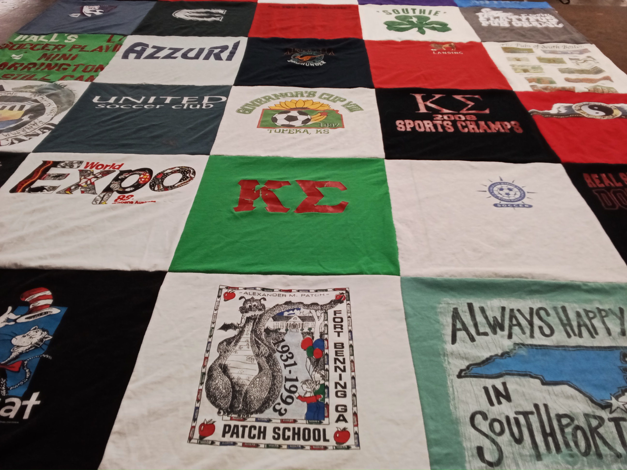 T-shirt quilt from fort benning school by Shea from NC