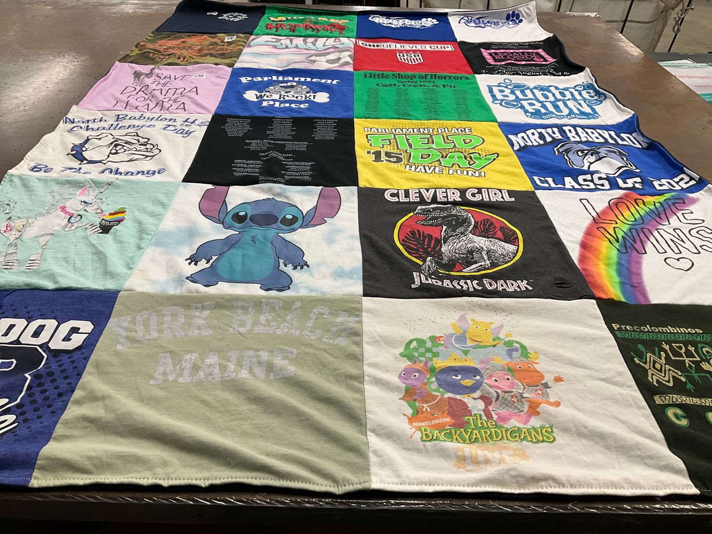 T-shirt quilt featuring north babylon high school by Allison from NY