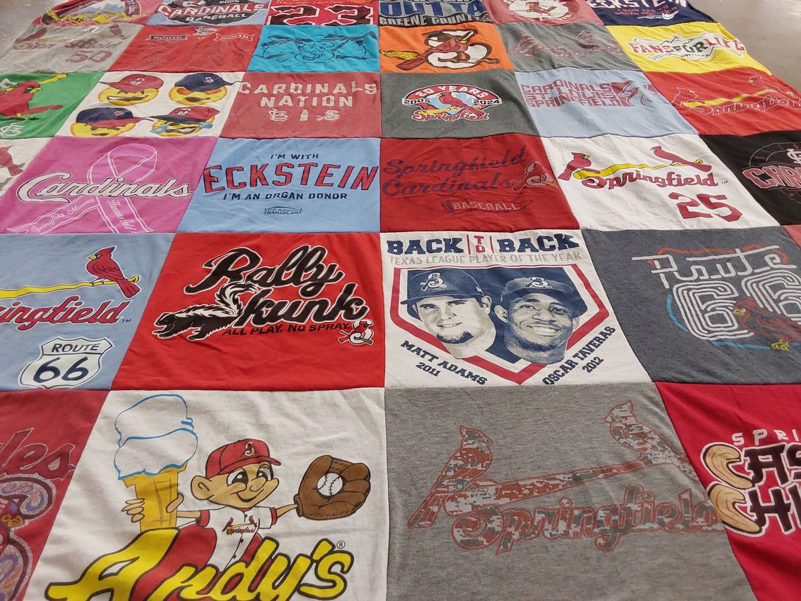 T-shirt quilt featuring springfield cardinals by Gerald from MO