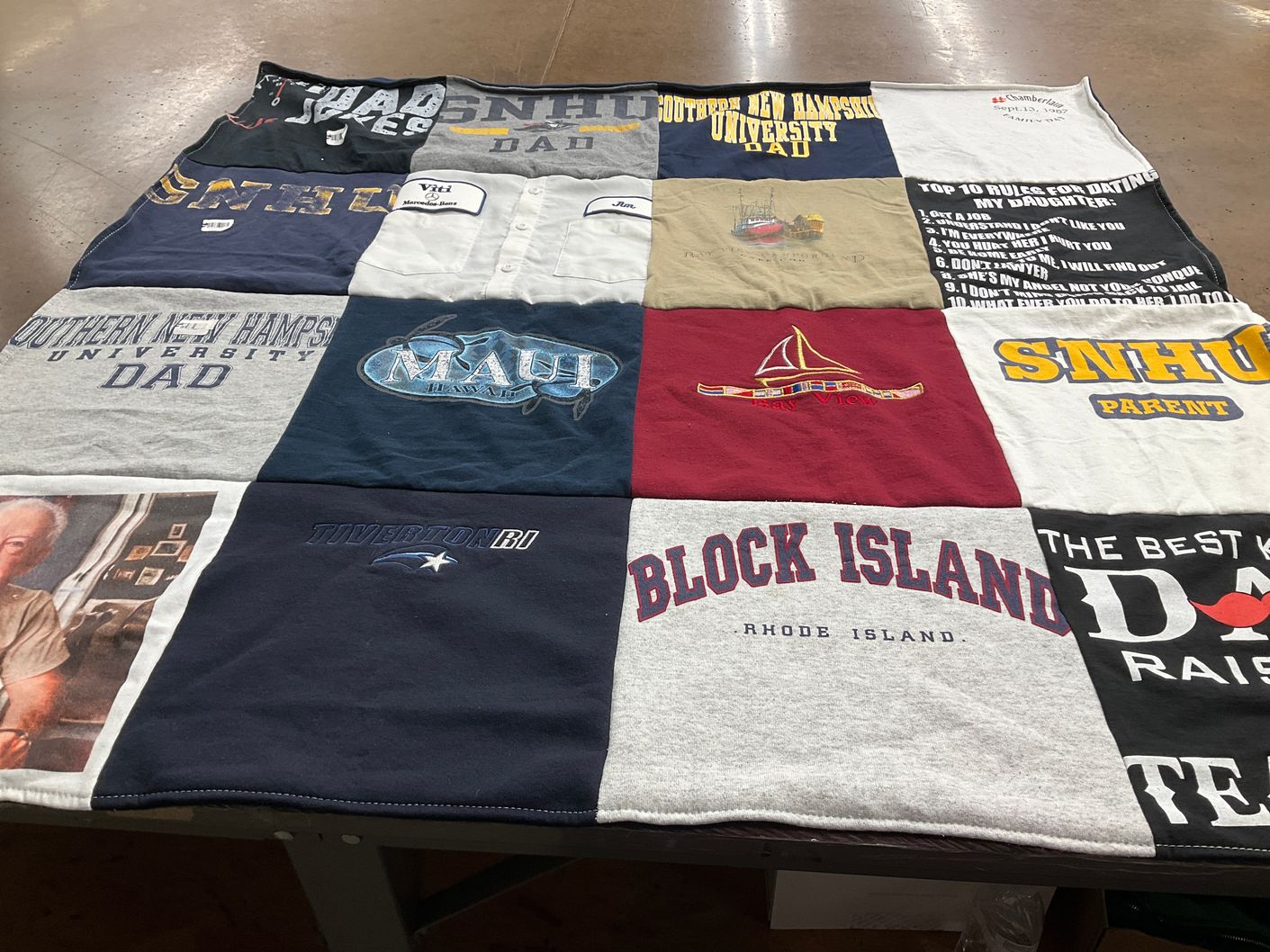 T-shirt quilt from southern new hampshire university by kim from RI