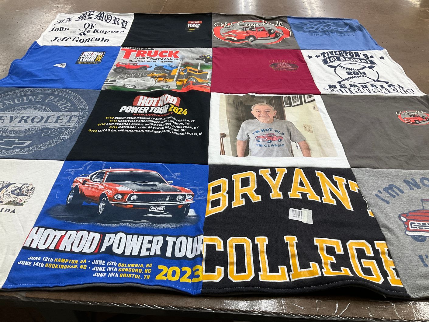 T-shirt quilt from bryant college by kim from RI