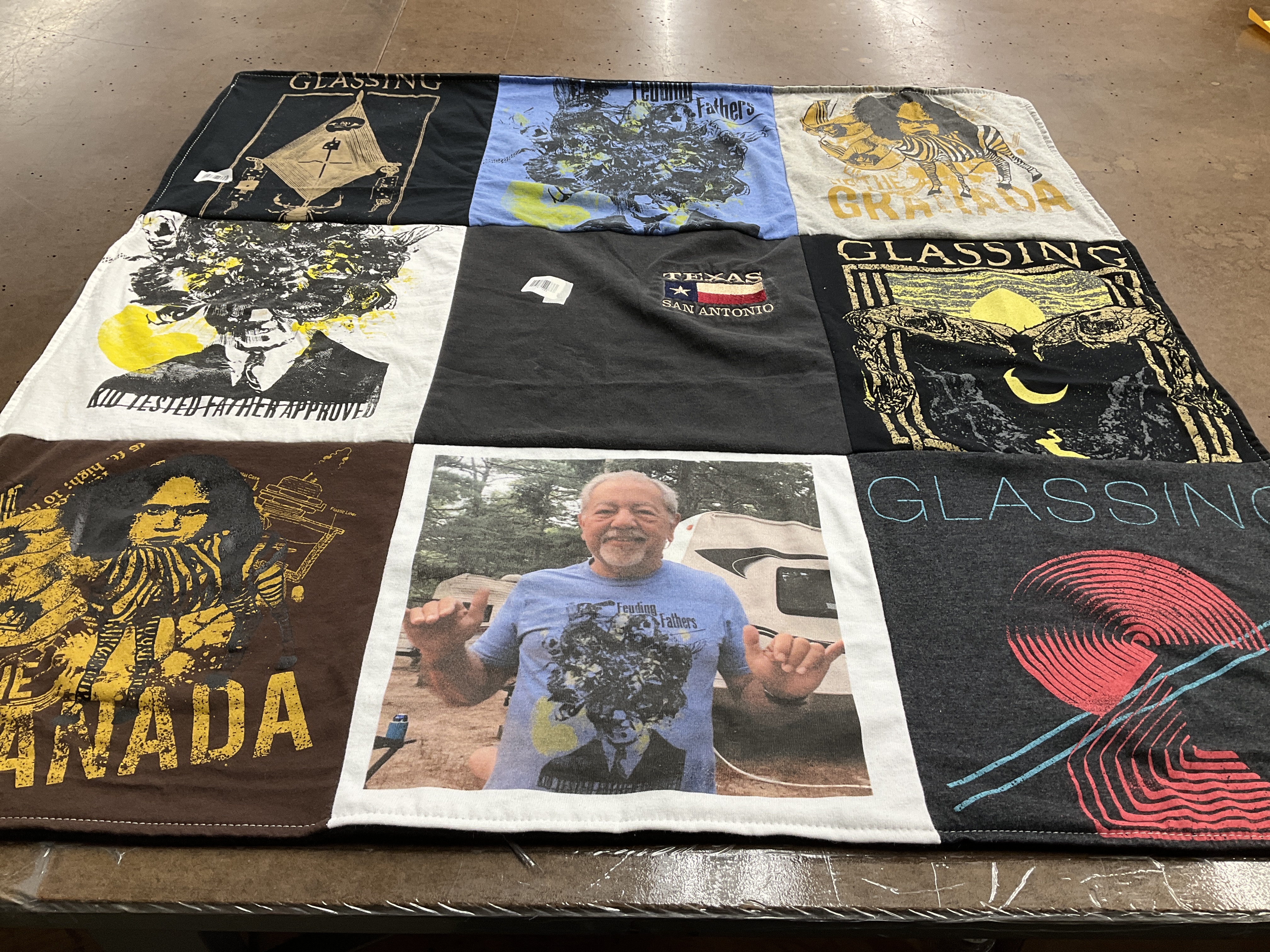T-shirt quilt with music, art themes by kim from RI