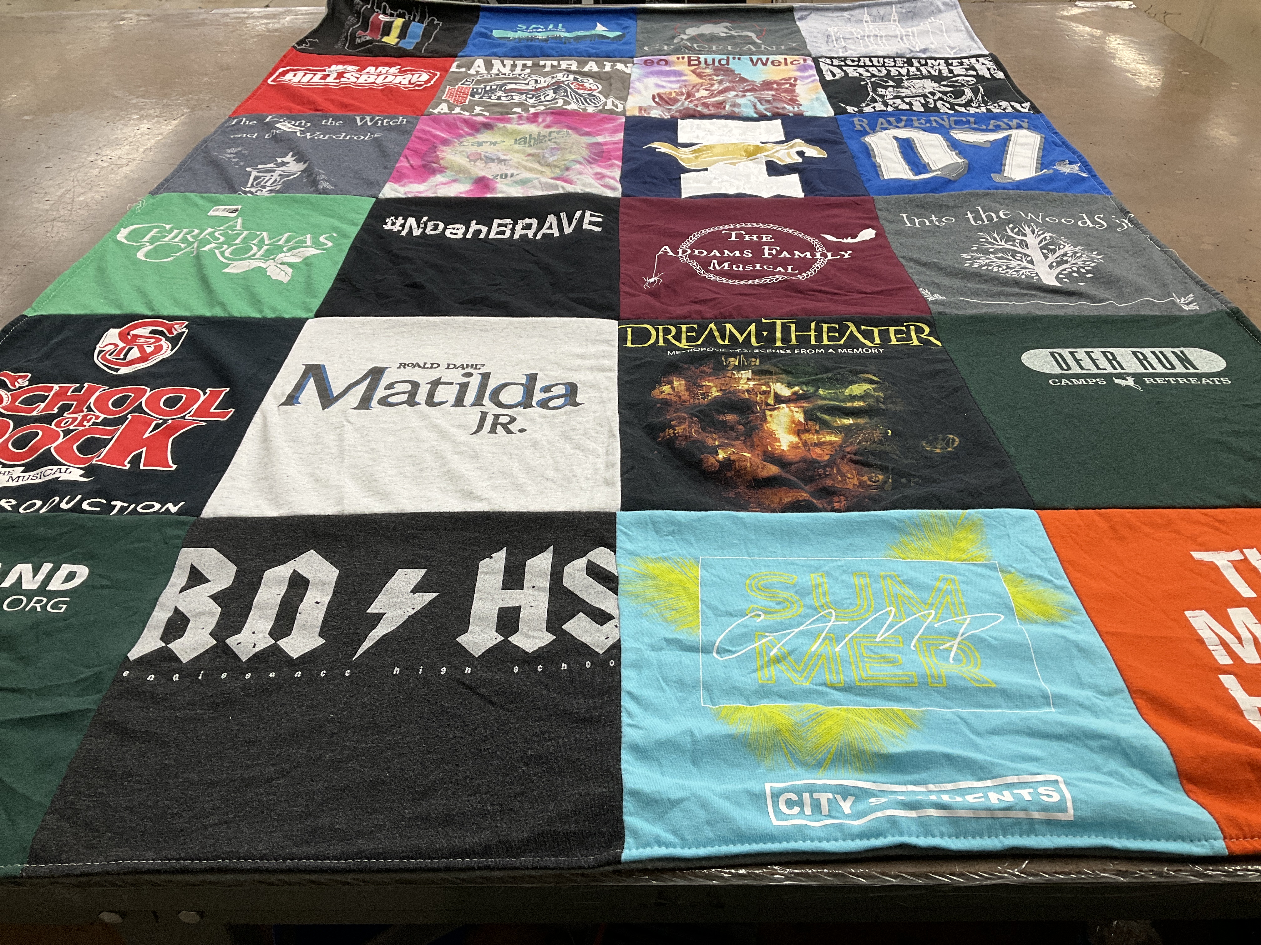 T-shirt quilt from renaissance high school by Andrea from TN