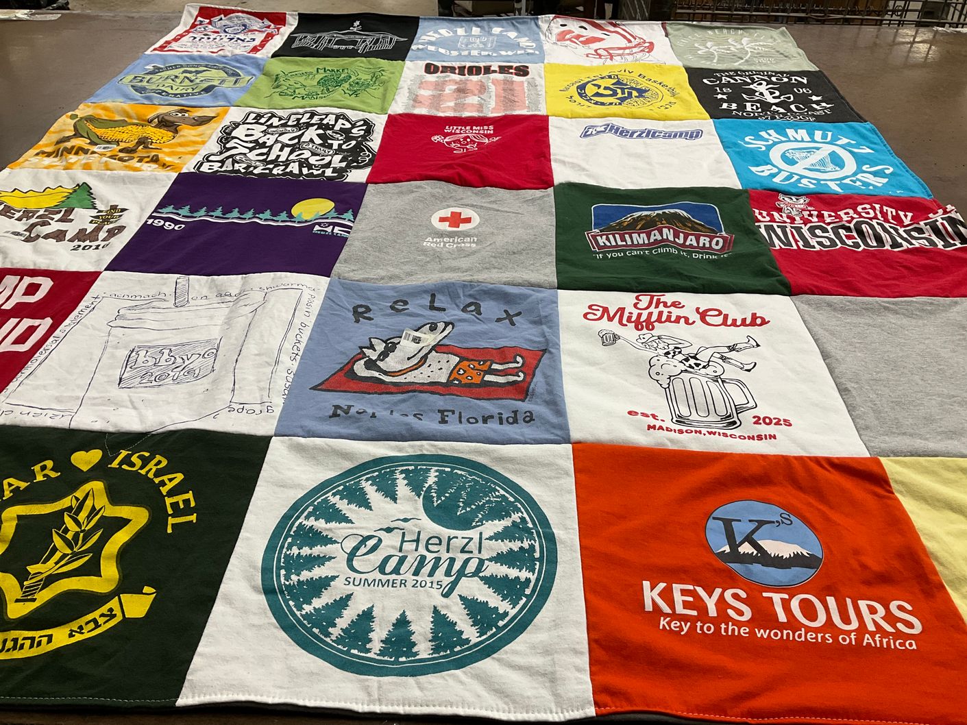T-shirt quilt from university of wisconsin by Bella from MN