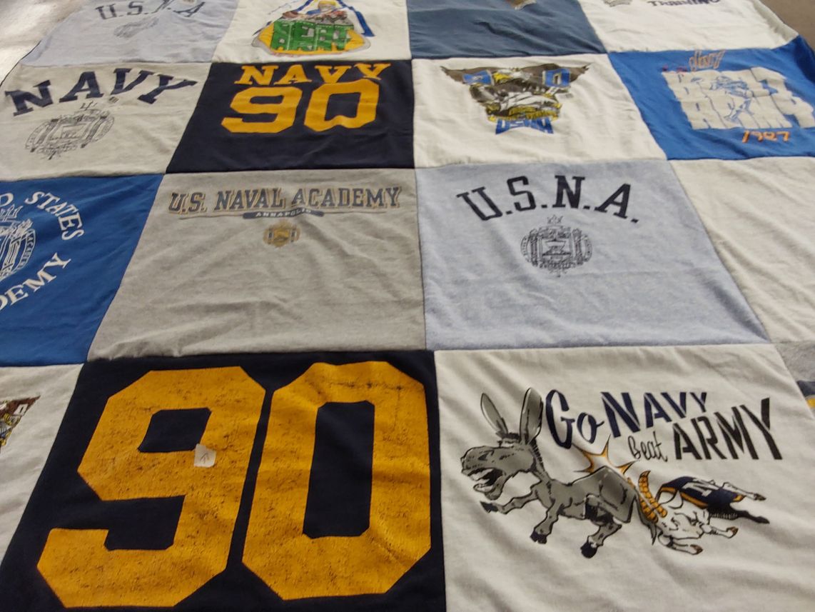 T-shirt quilt from u.s. naval academy by E from GA