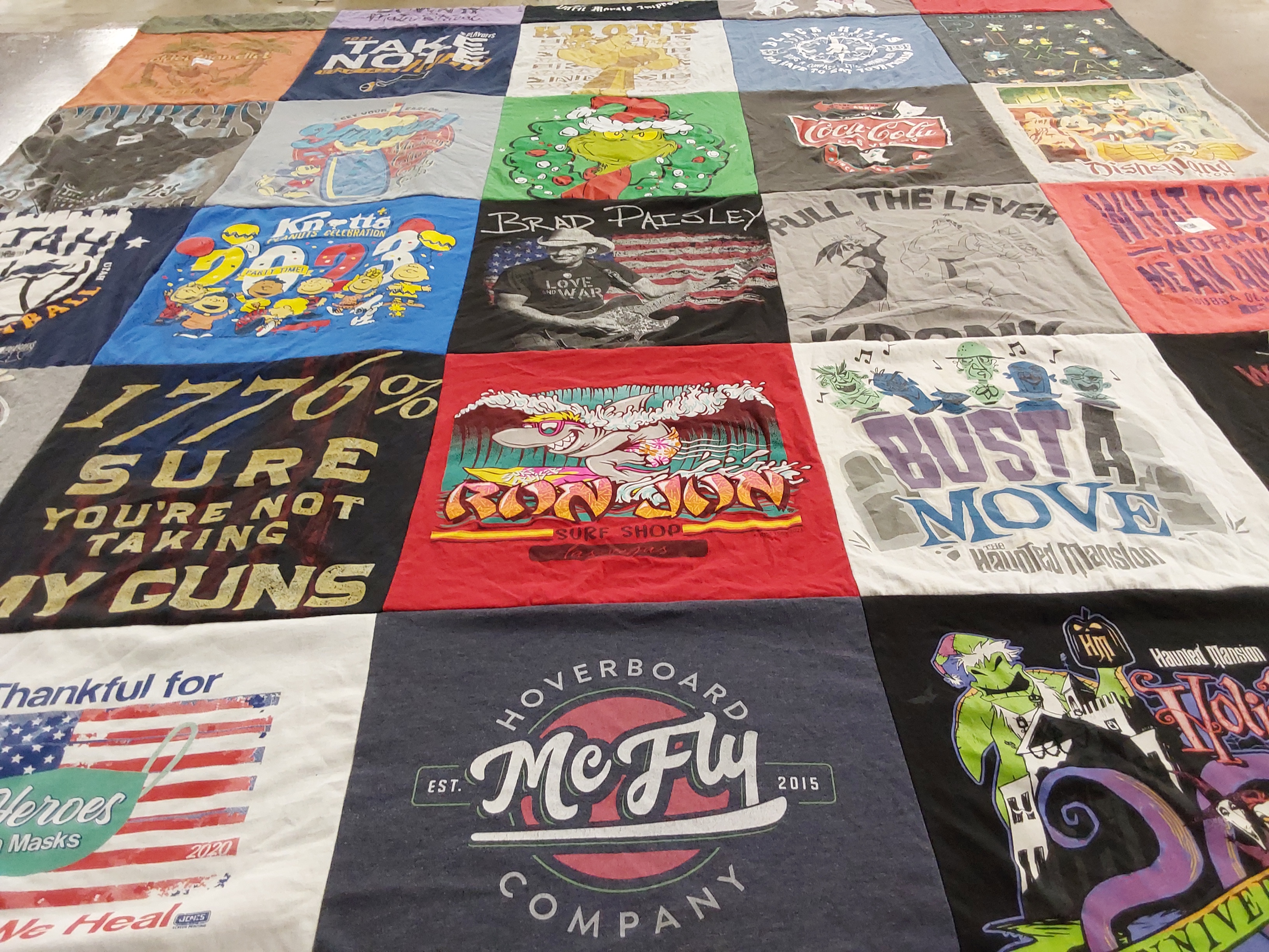 T-shirt quilt with music, entertainment themes by Chelsey from UT