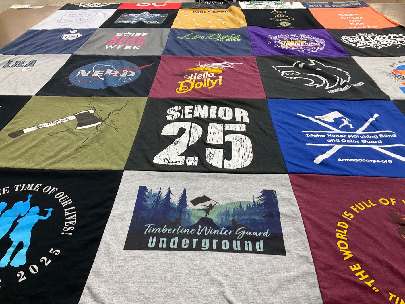 T-shirt quilt from timberline high school by Krista from ID