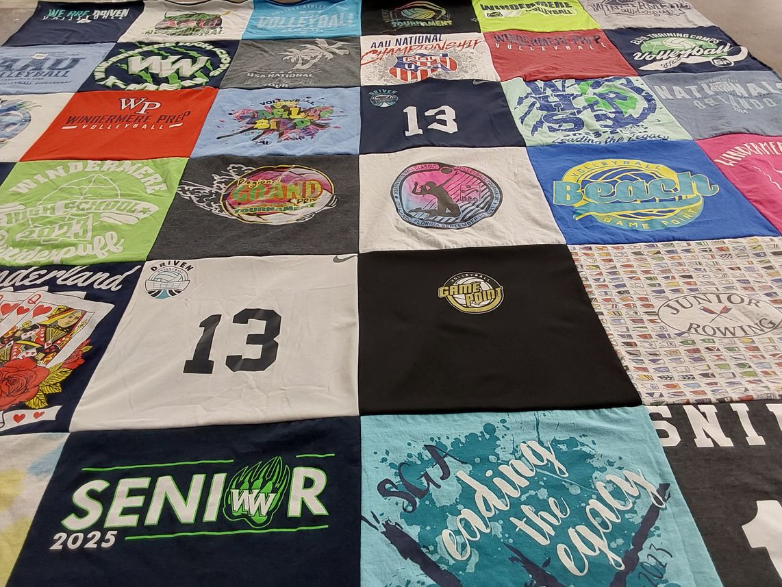 T-shirt quilt featuring windermere prep volleyball team by Sharon from FL