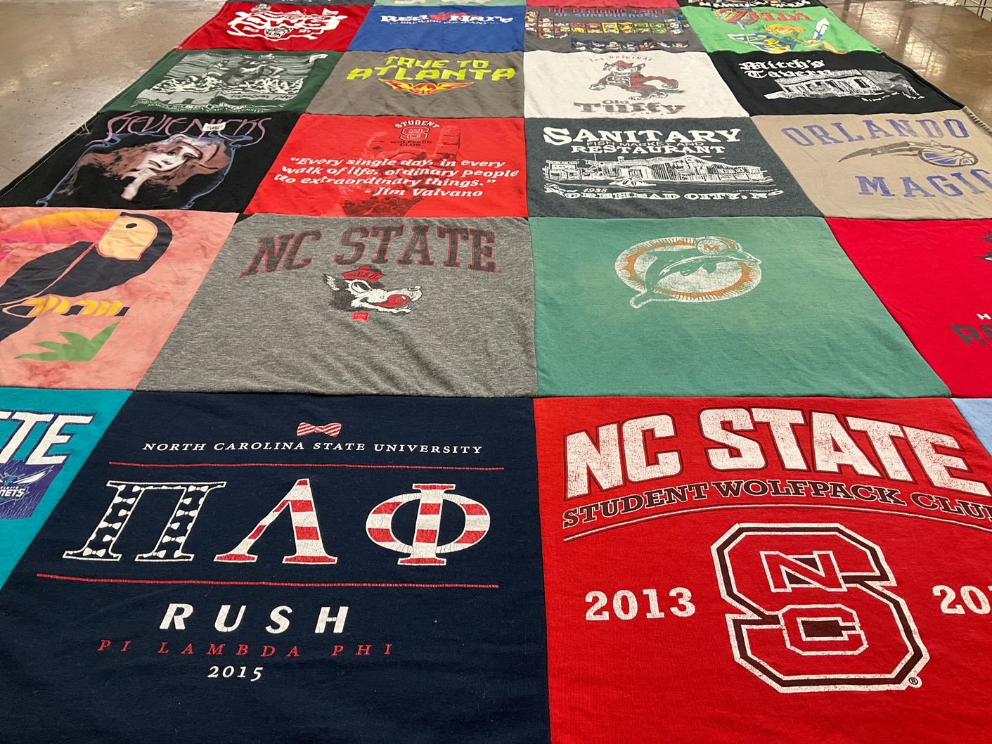 T-shirt quilt featuring nc state wolfpack by Melanie from GA