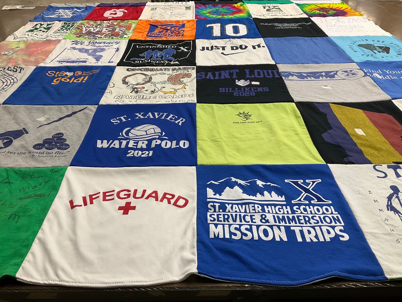 T-shirt quilt featuring st. xavier water polo by Irene from OH