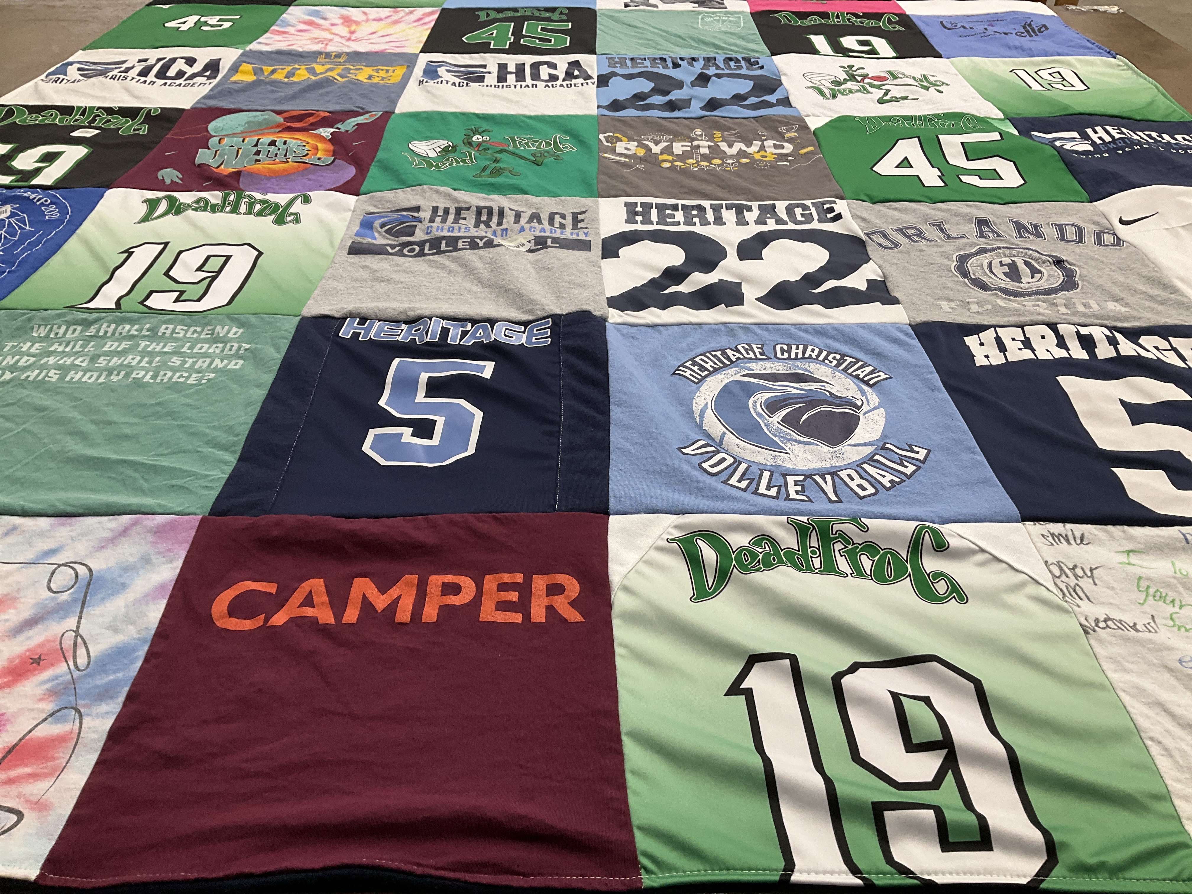 T-shirt quilt featuring heritage christian academy volleyball by Emily from MI