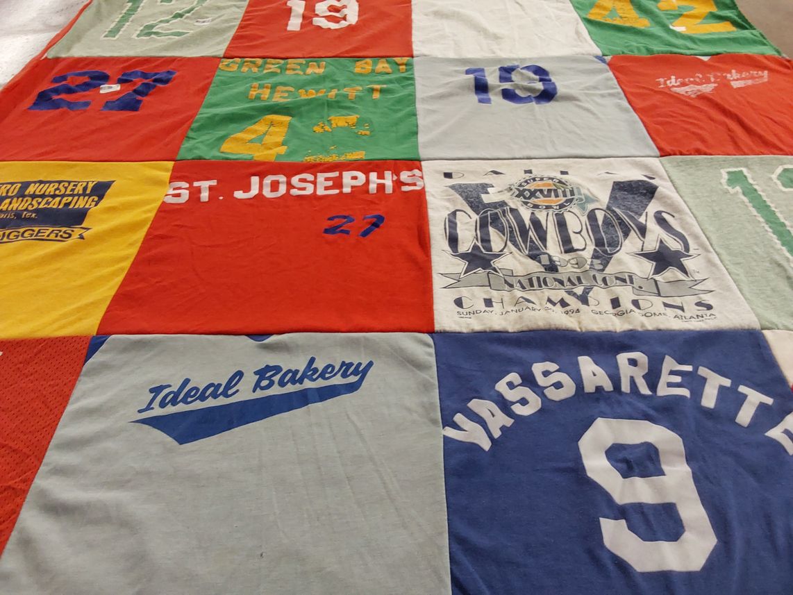T-shirt quilt featuring dallas cowboys by Tina from TX
