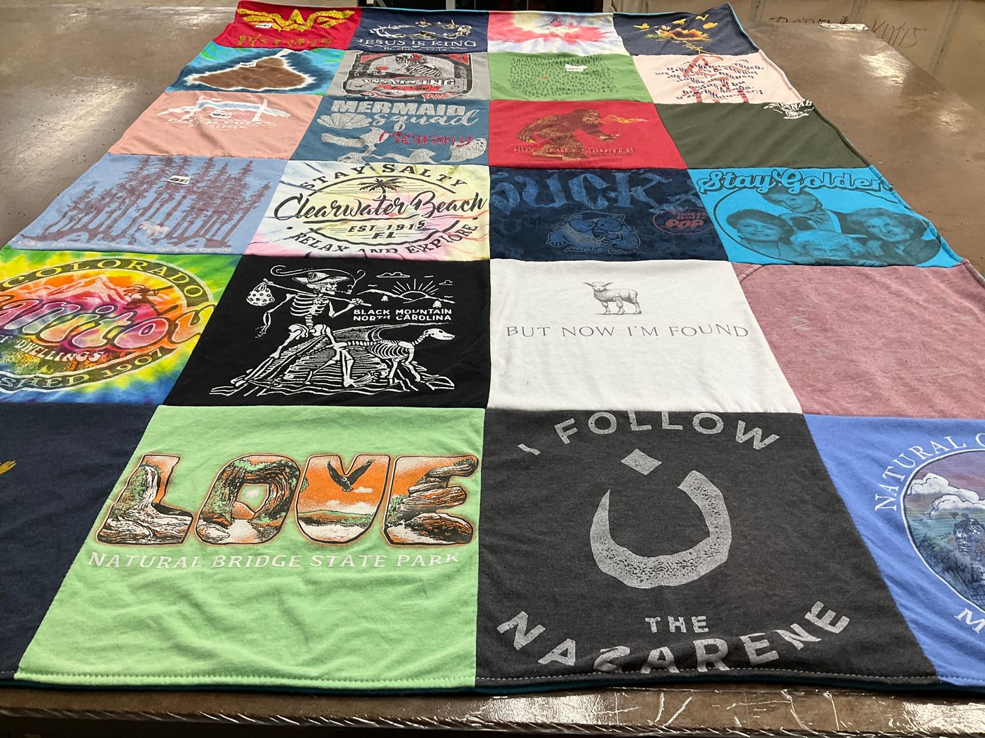 T-shirt quilt with travel, nature themes by Chantal from WV