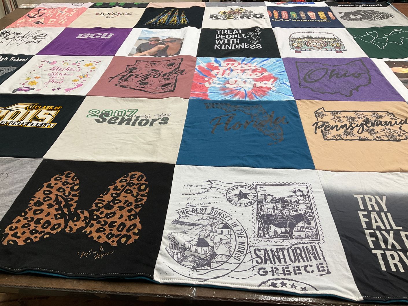 T-shirt quilt from grand canyon university by Cassandra from CA