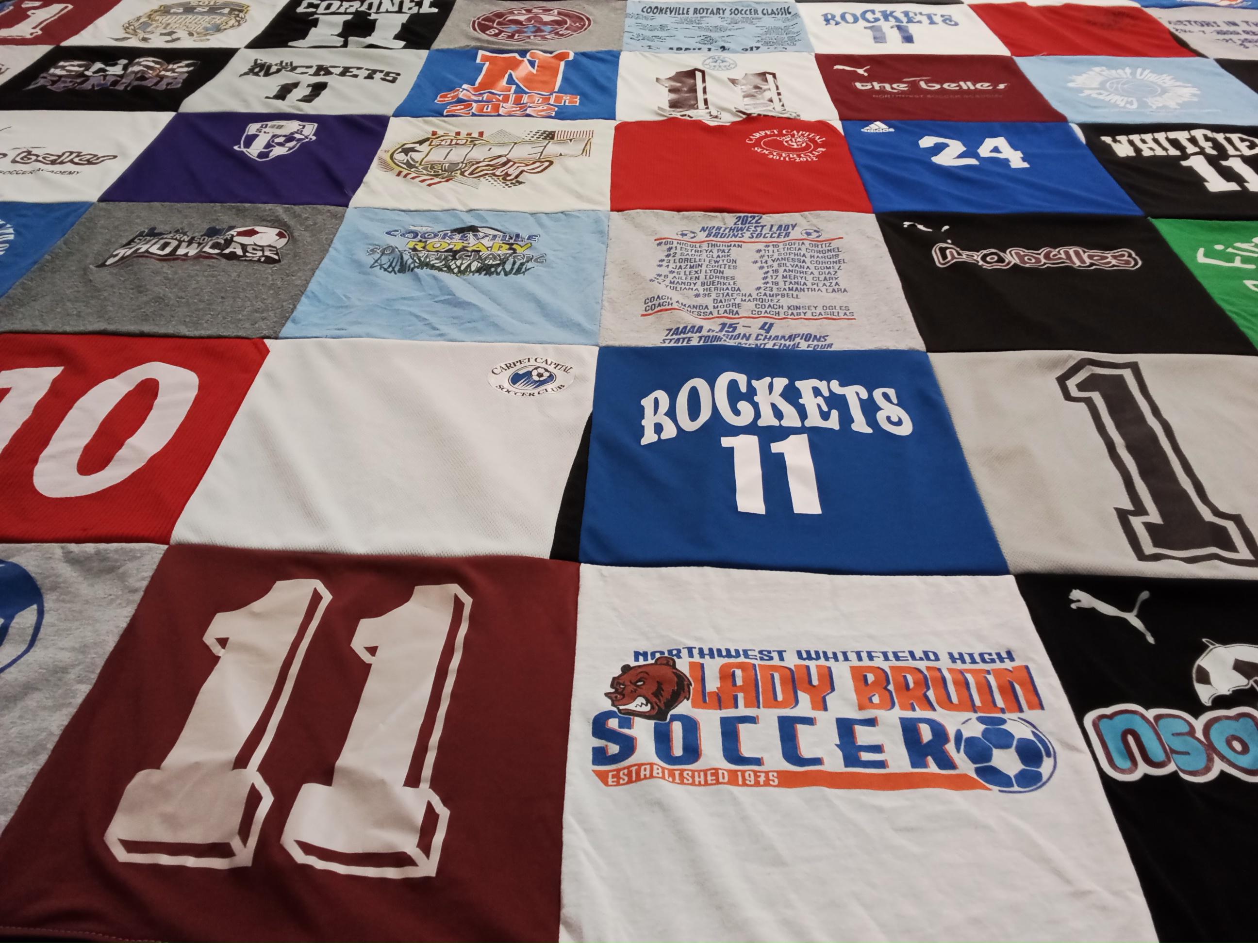 T-shirt quilt from northwest whitfield high school by Leticia from GA