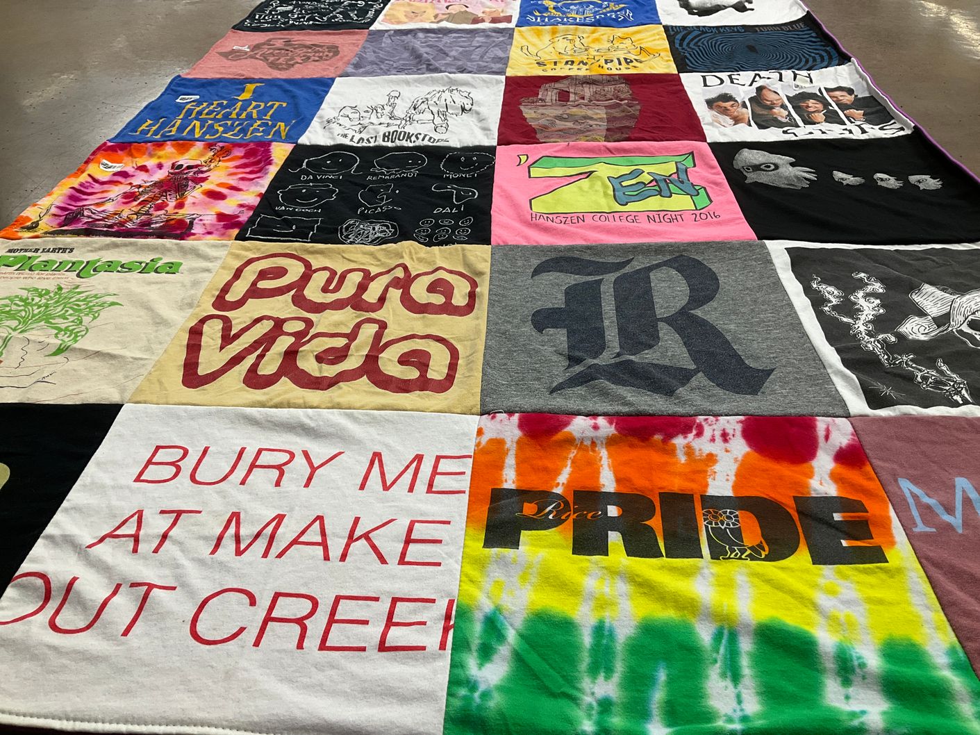 T-shirt quilt with music, theater themes by Alyson from TX