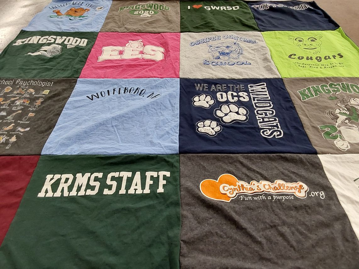 T-shirt quilt featuring wildcats, cougars by Susan from NH