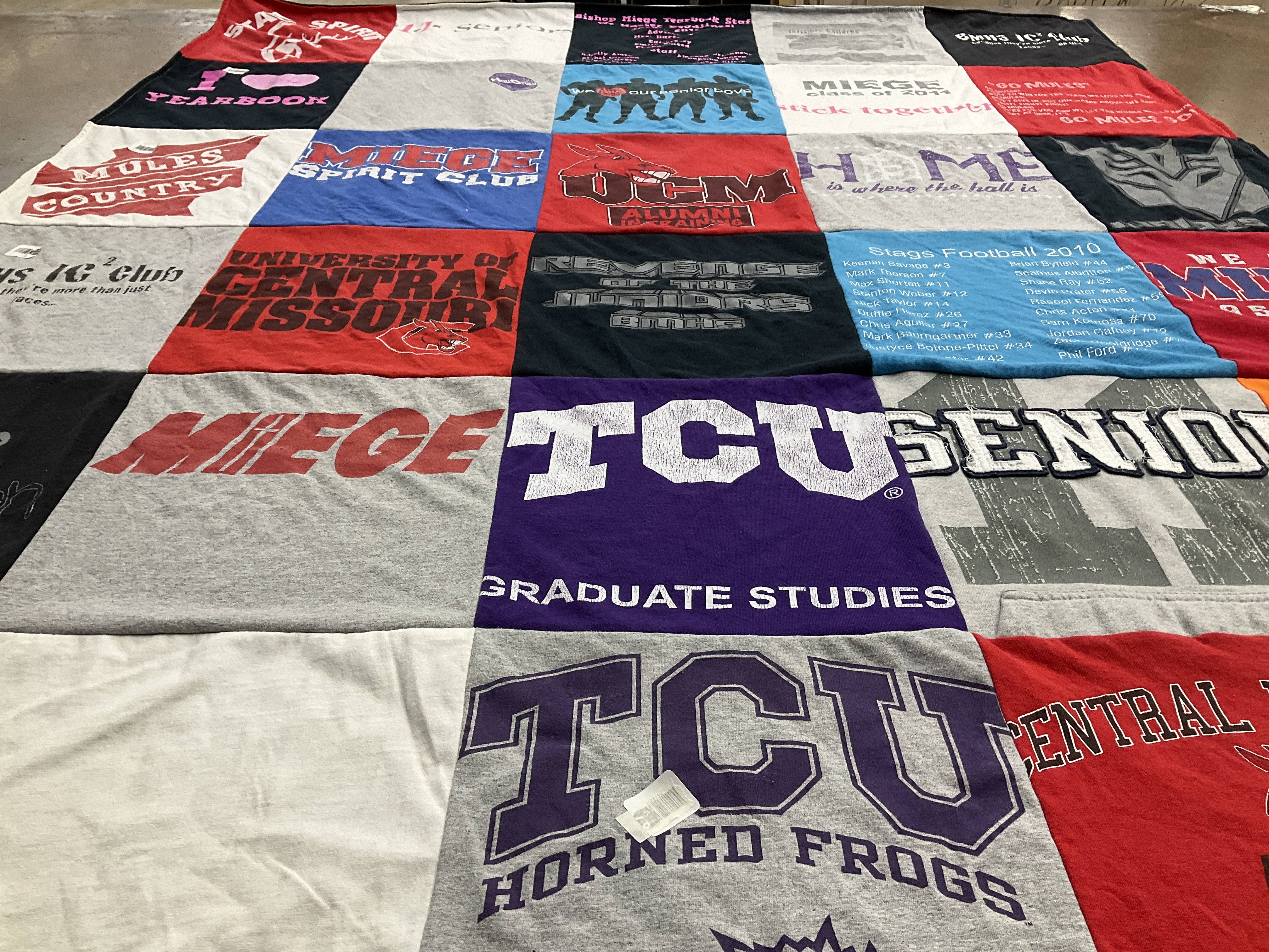 T-shirt quilt featuring tcu horned frogs, mules football by Chanda from CA