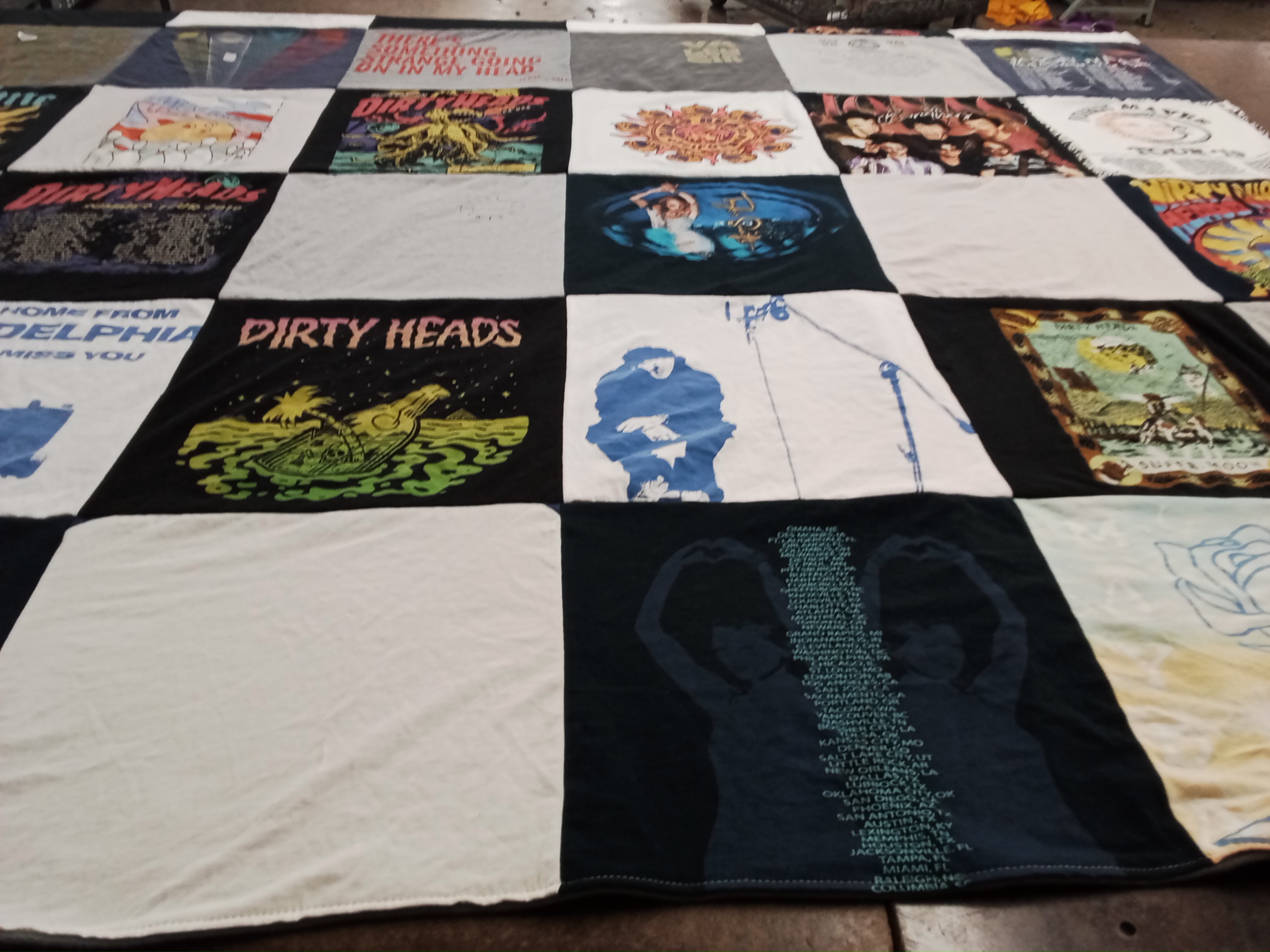 T-shirt quilt with music, concerts themes by Kimbra from NJ