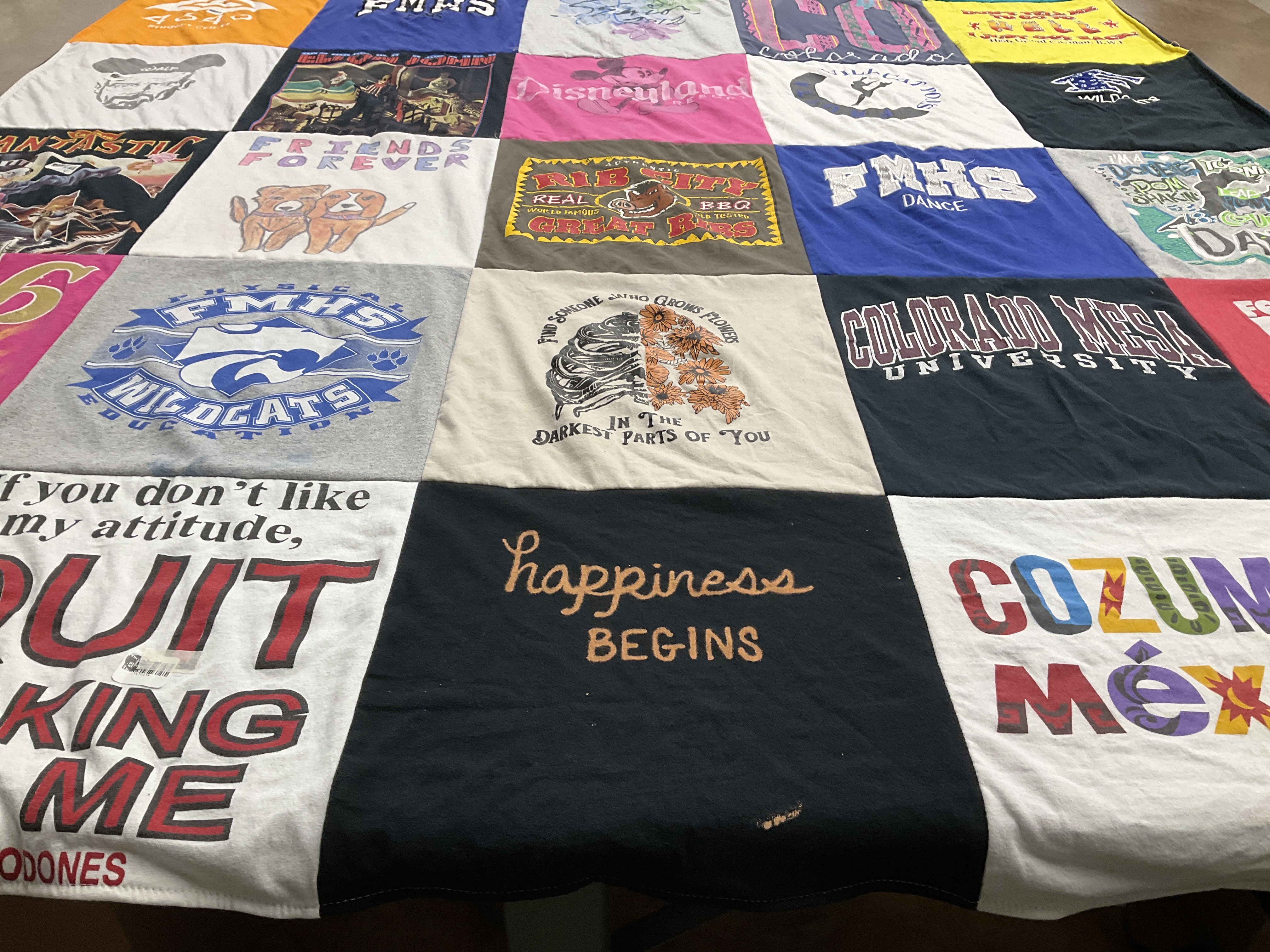 T-shirt quilt featuring fhs wildcats by Nicolle from CO