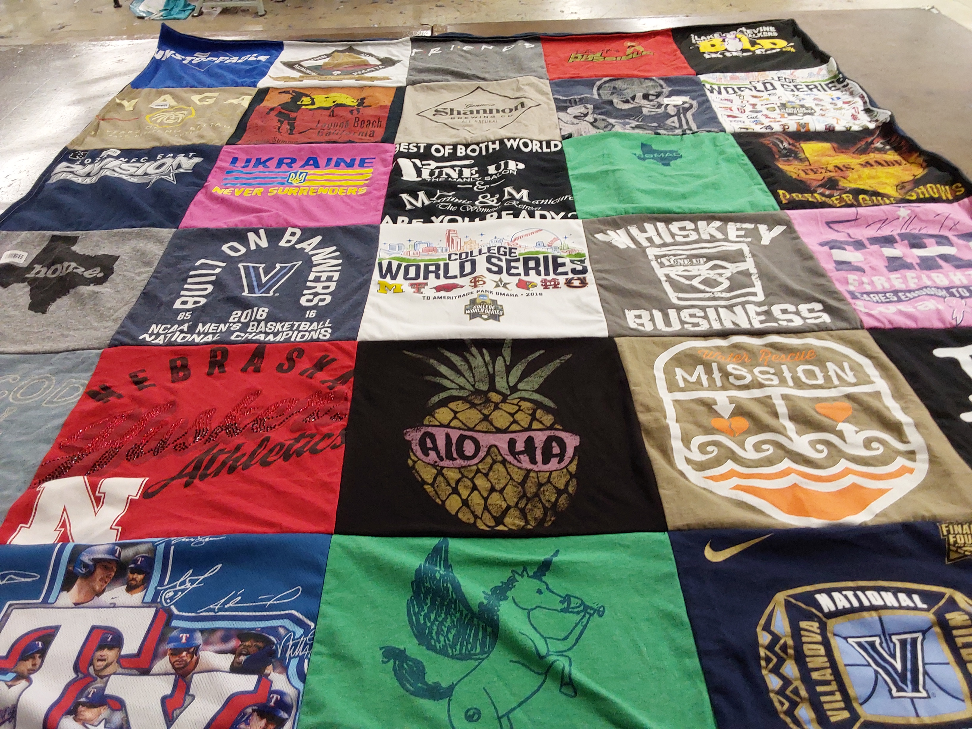 T-shirt quilt featuring nebraska athletics, university of nebraska by Kimberly from TX